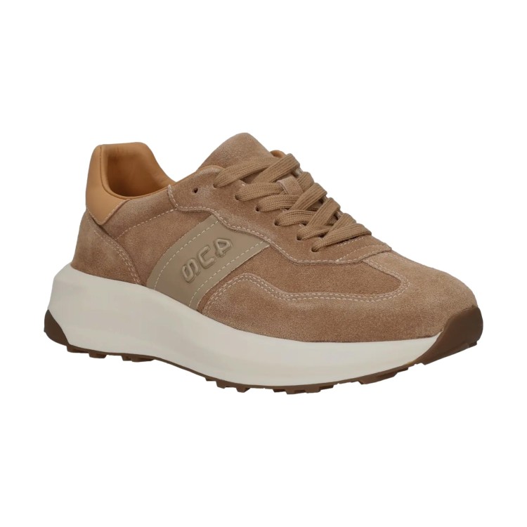 camel active Sneaker da uomo in pelle liscia e scamosciata