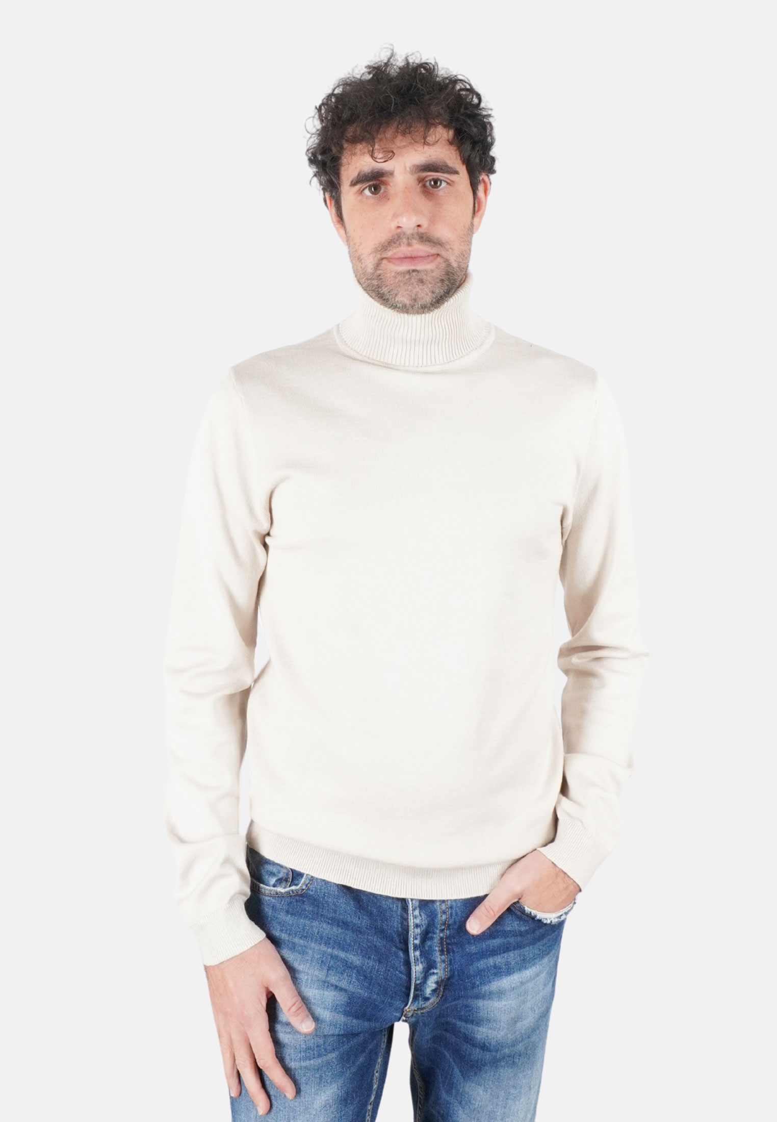 Dolcevita Uomo Invernale Maglione Collo Alto Tinta Unita Manica Lunga Maglia Sli - Imagen 12 de 32