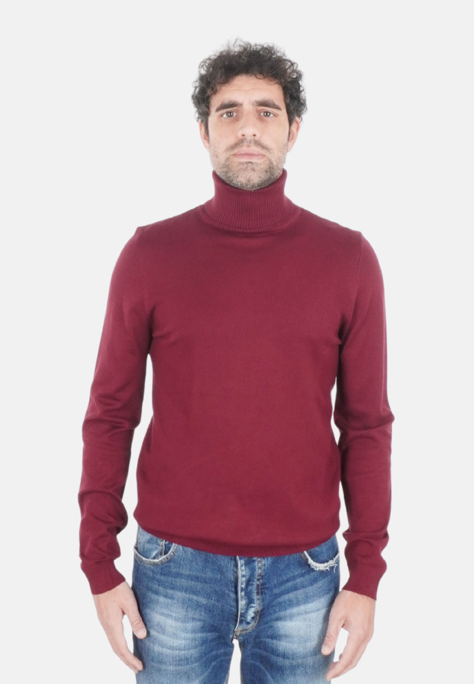 Dolcevita Uomo Invernale Maglione Collo Alto Tinta Unita Manica Lunga Maglia Sli - Imagen 17 de 32