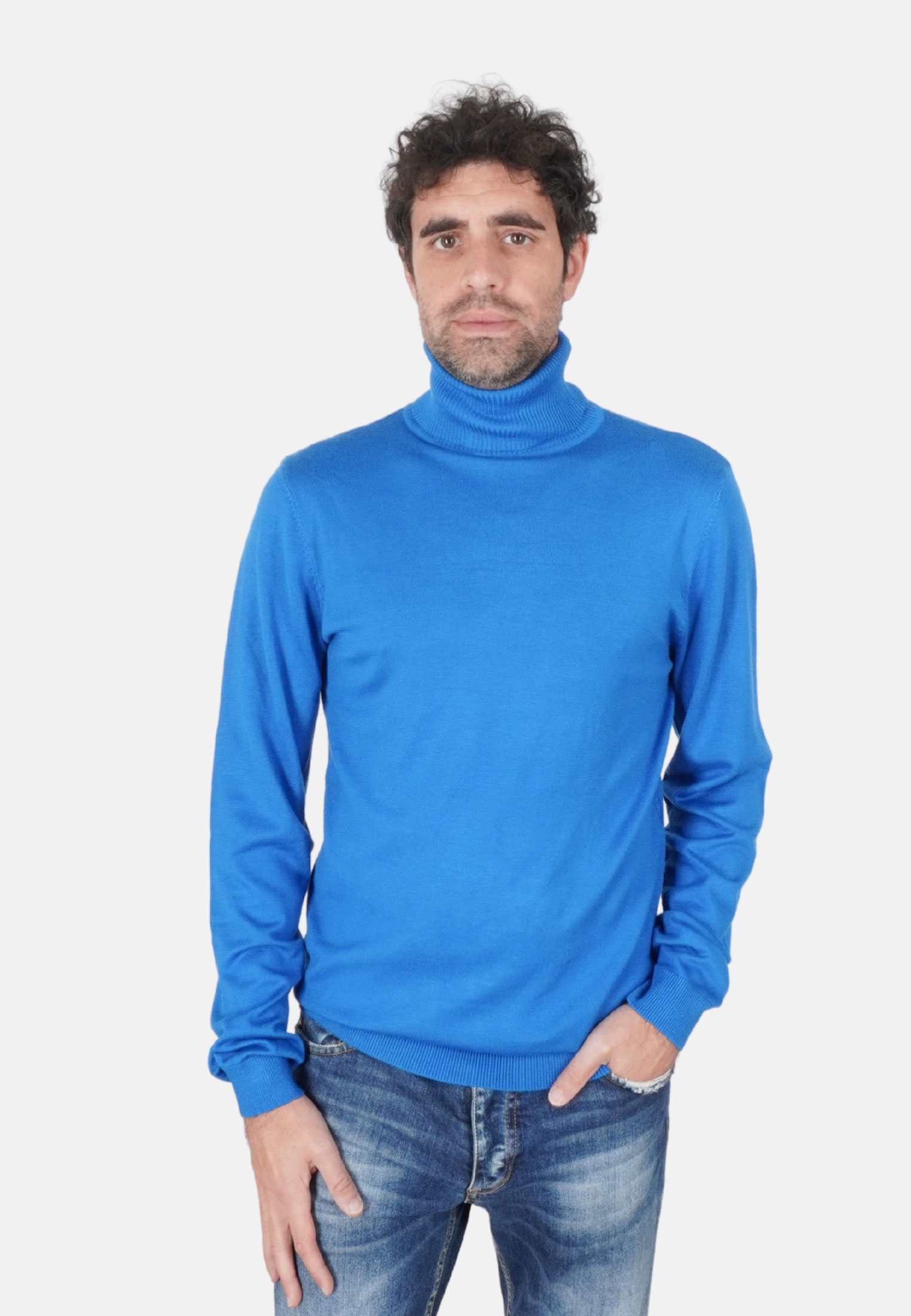 Dolcevita Uomo Invernale Maglione Collo Alto Tinta Unita Manica Lunga Maglia Sli - Imagen 27 de 32