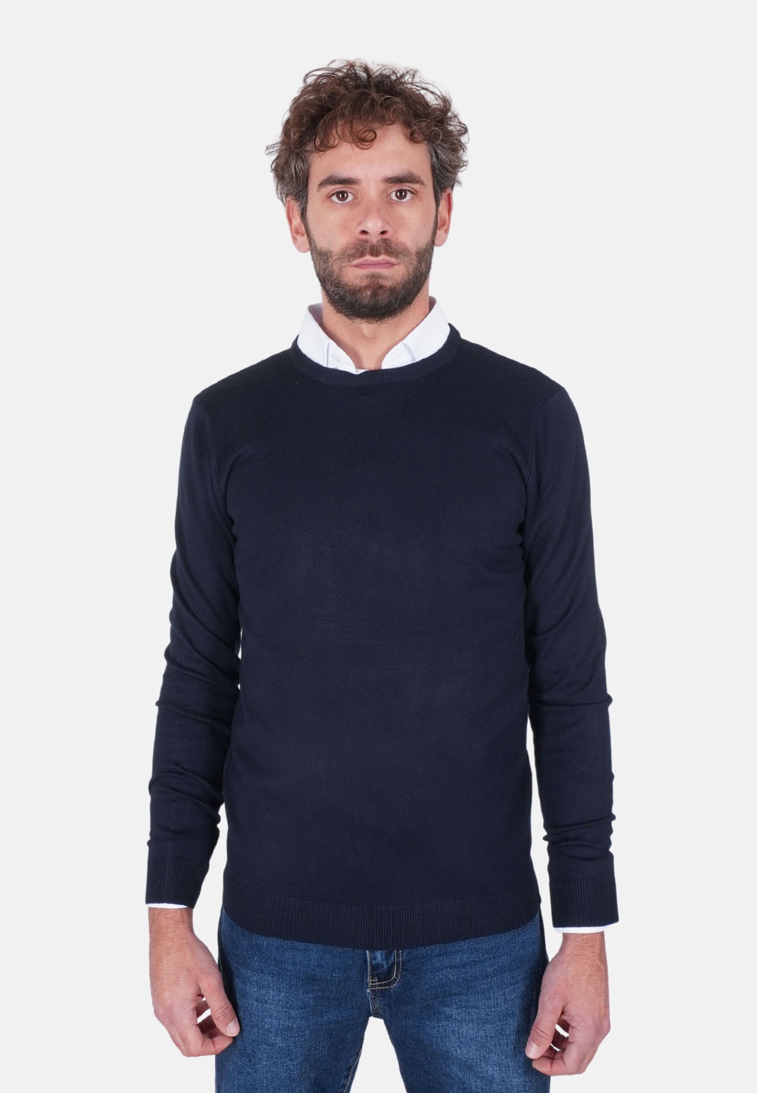 Maglione Uomo Invernale Elegante Manica Lunga Maglioncino Girocollo Pullover Sli - Imagen 12 de 27