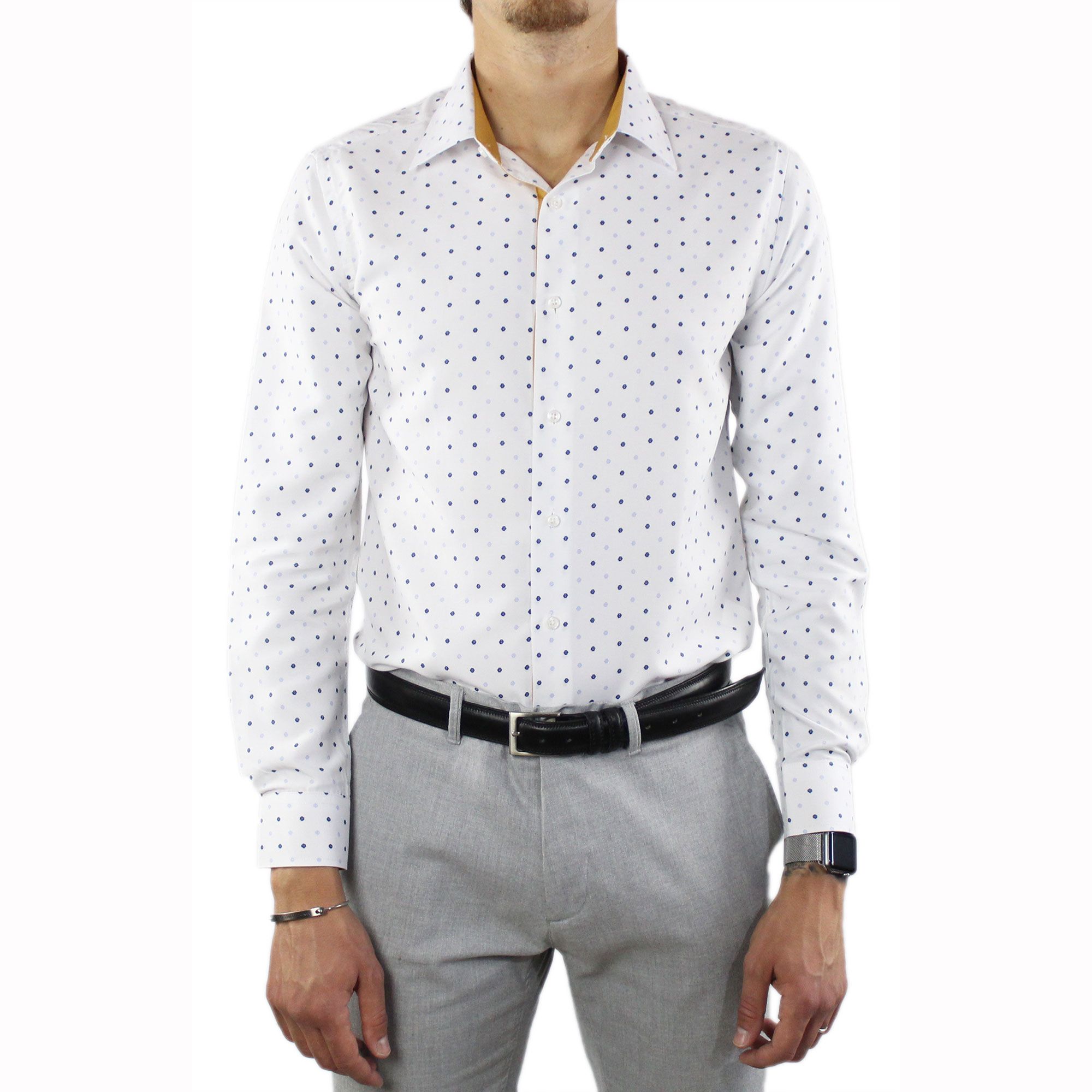 camicia bianca fantasia uomo