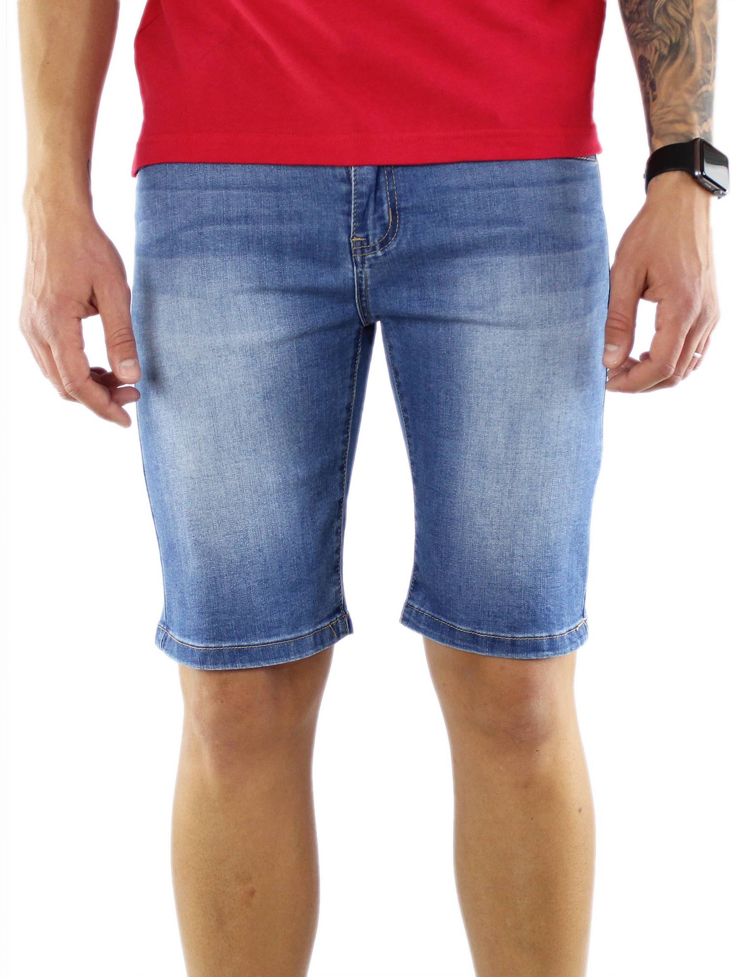 MODA UOMO Jeans Strappato sconto 83% Y Blu 52 EU: 46 Two Pantaloncini jeans 