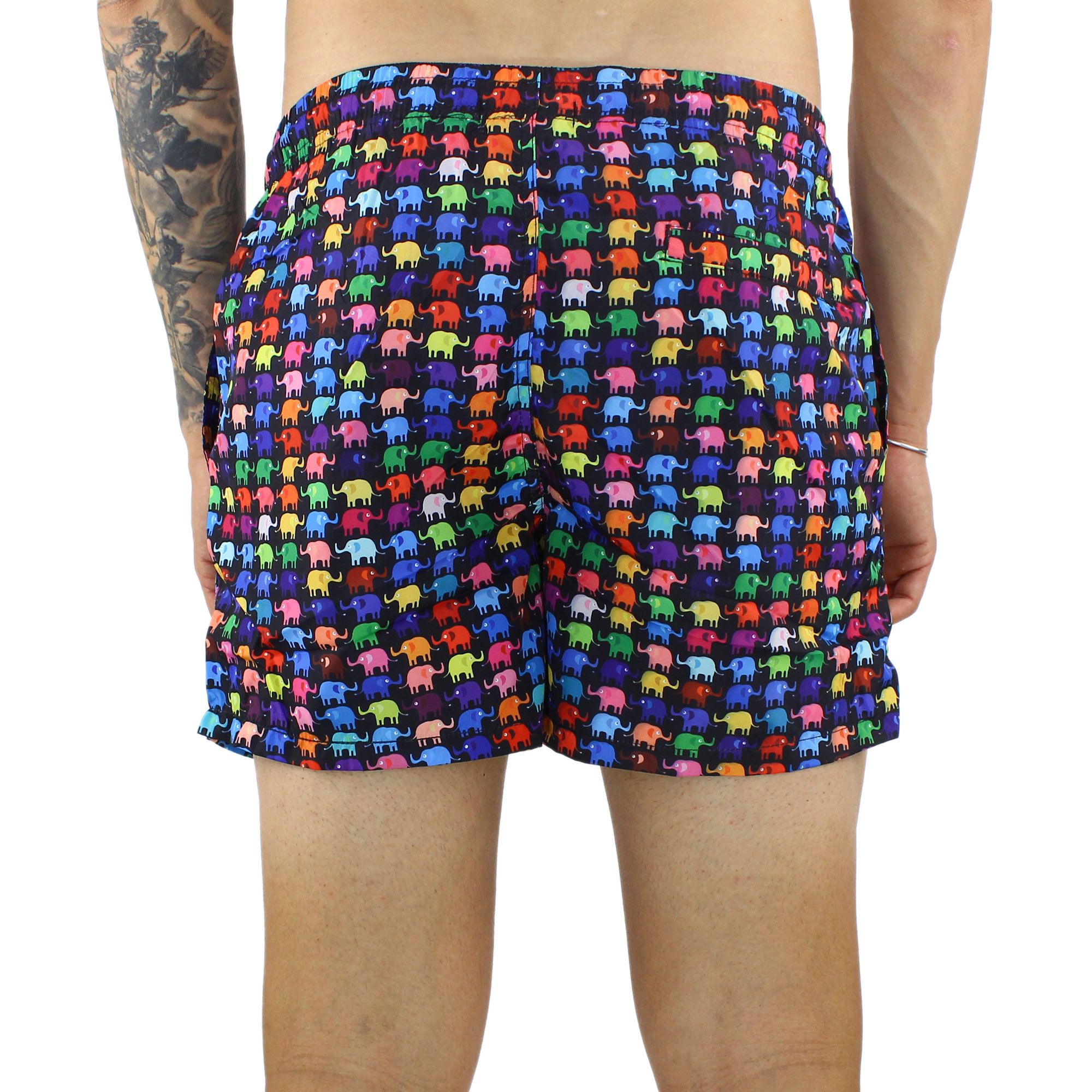 Costume da Bagno Uomo Corto con Elefantini Colorati Bermuda Mare  Pantaloncino | eBay