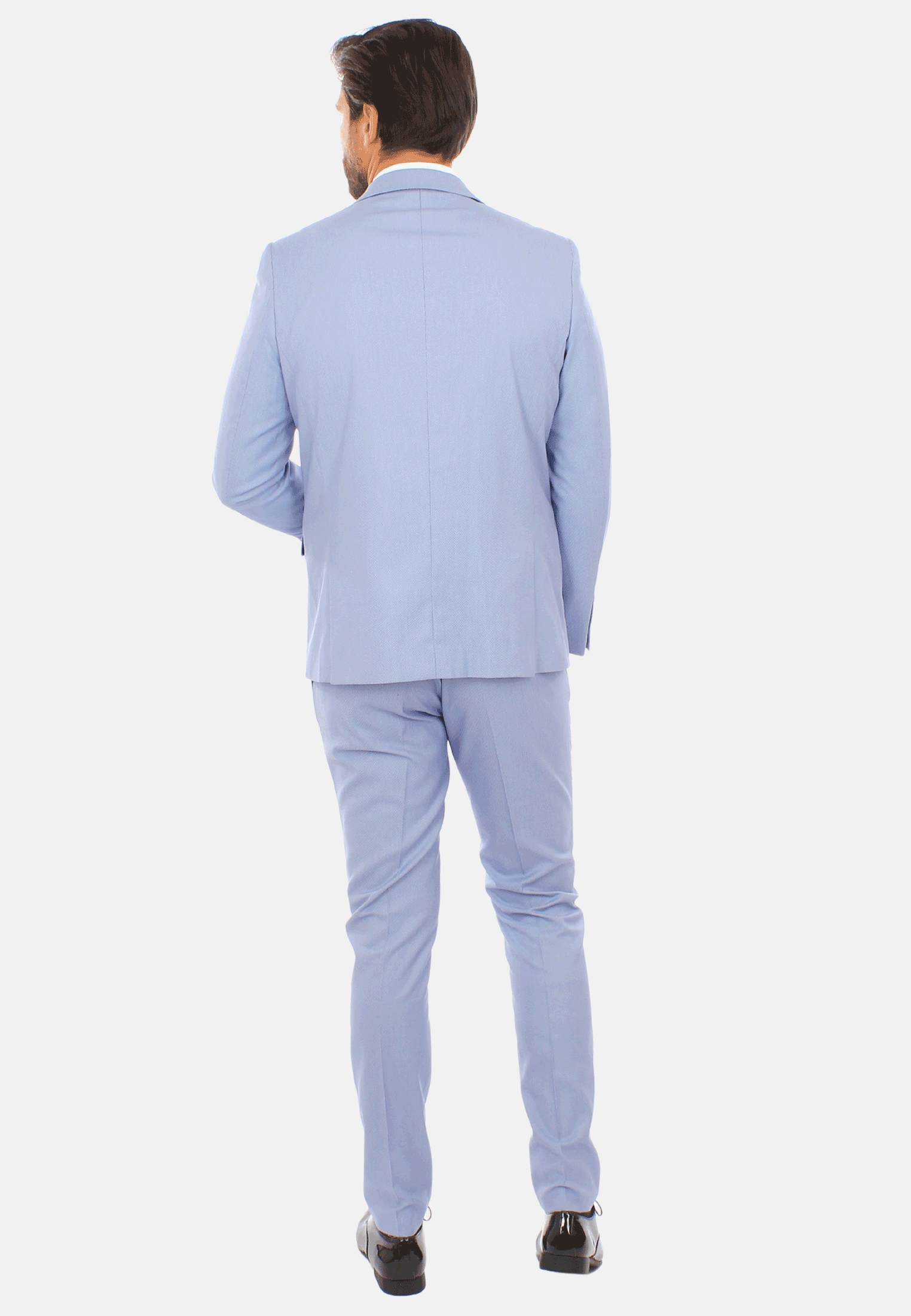 Abito Uomo Elegante Sartoriale Slim Fit Completo Microfantasia Vestito Cerimonia - Imagen 7 de 27