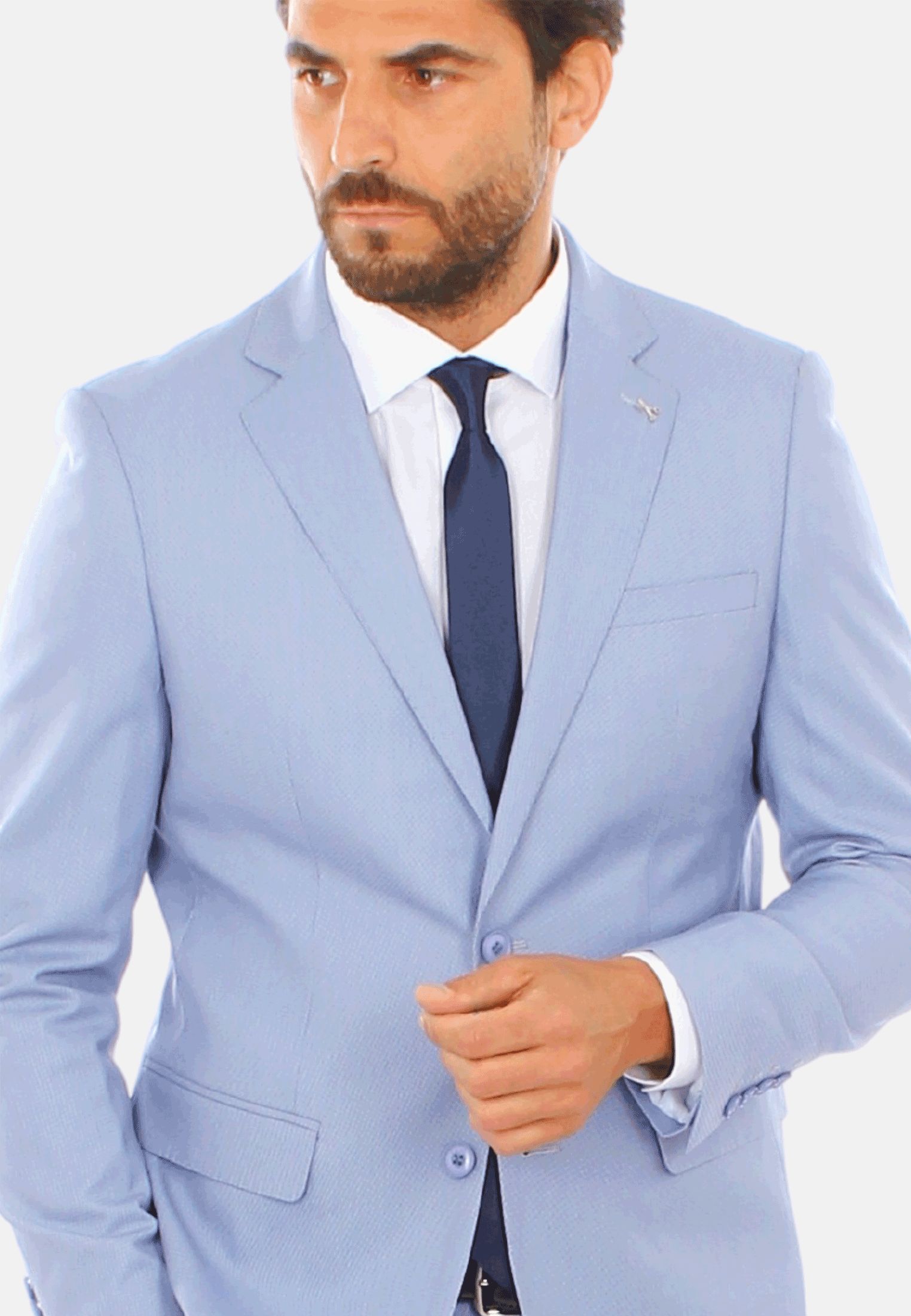 Abito Uomo Elegante Sartoriale Slim Fit Completo Microfantasia Vestito Cerimonia - Imagen 10 de 27