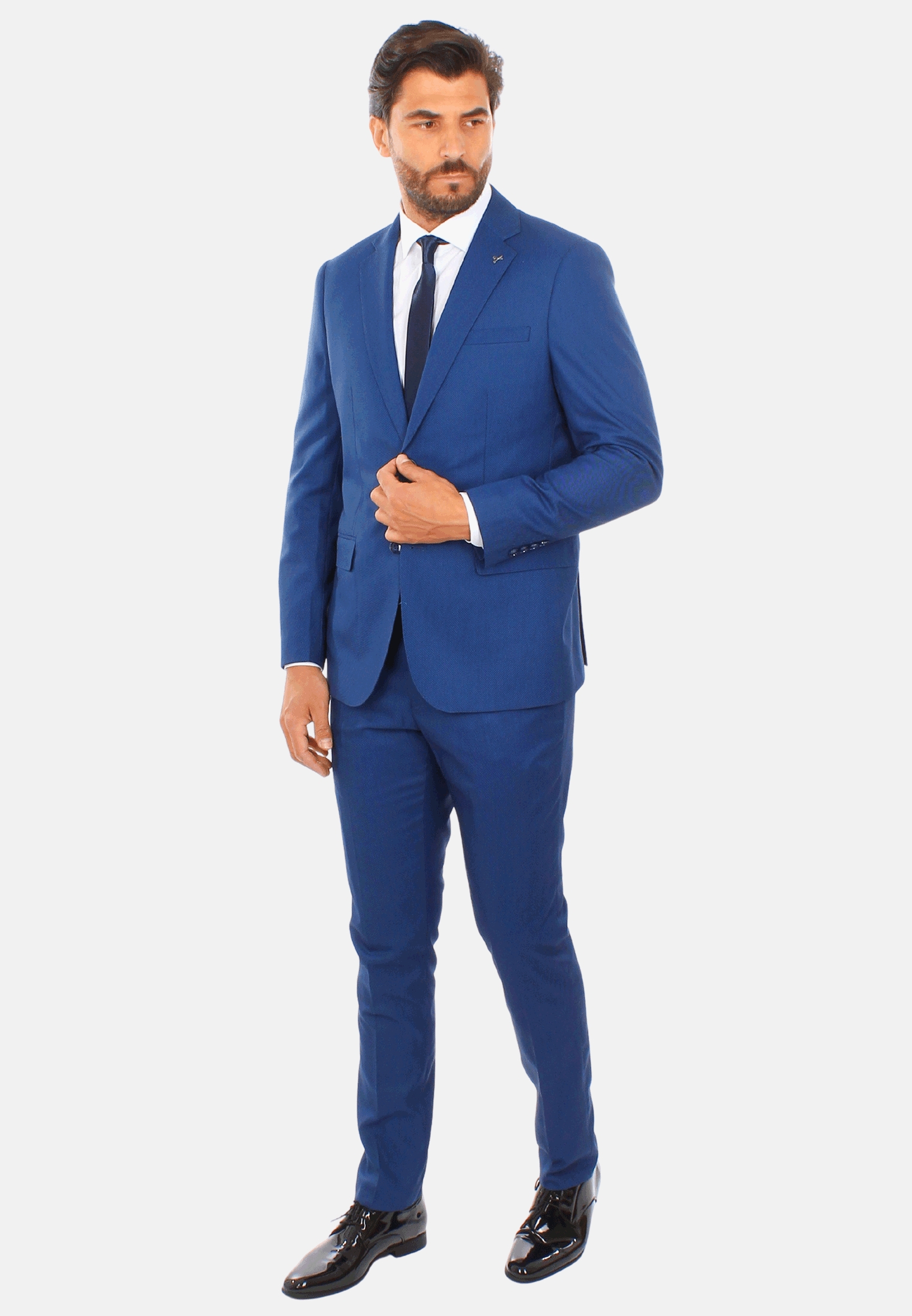 Abito Uomo Elegante Sartoriale Slim Fit Completo Microfantasia Vestito Cerimonia - Imagen 24 de 27