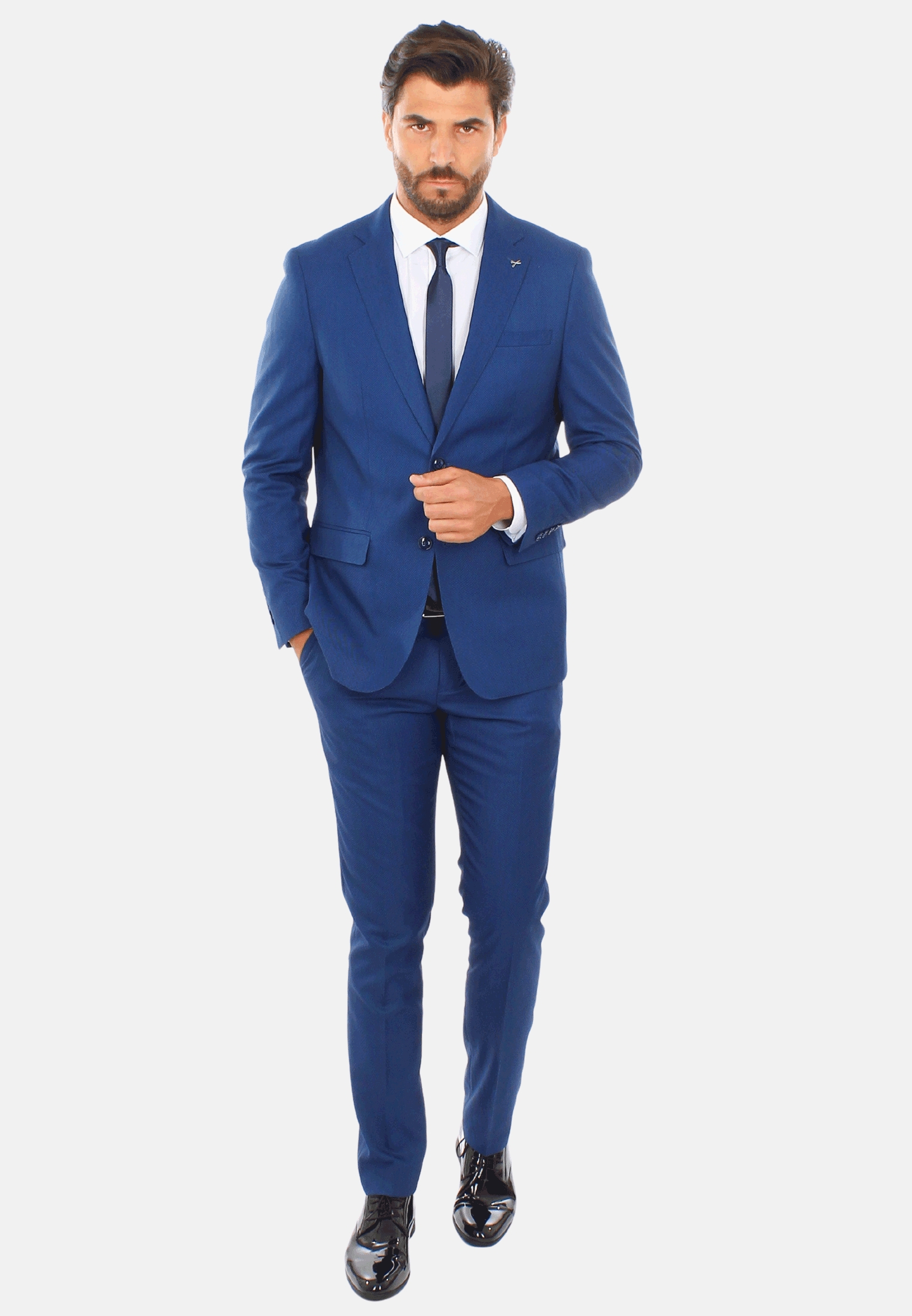 Abito Uomo Elegante Sartoriale Slim Fit Completo Microfantasia Vestito Cerimonia - Imagen 26 de 27