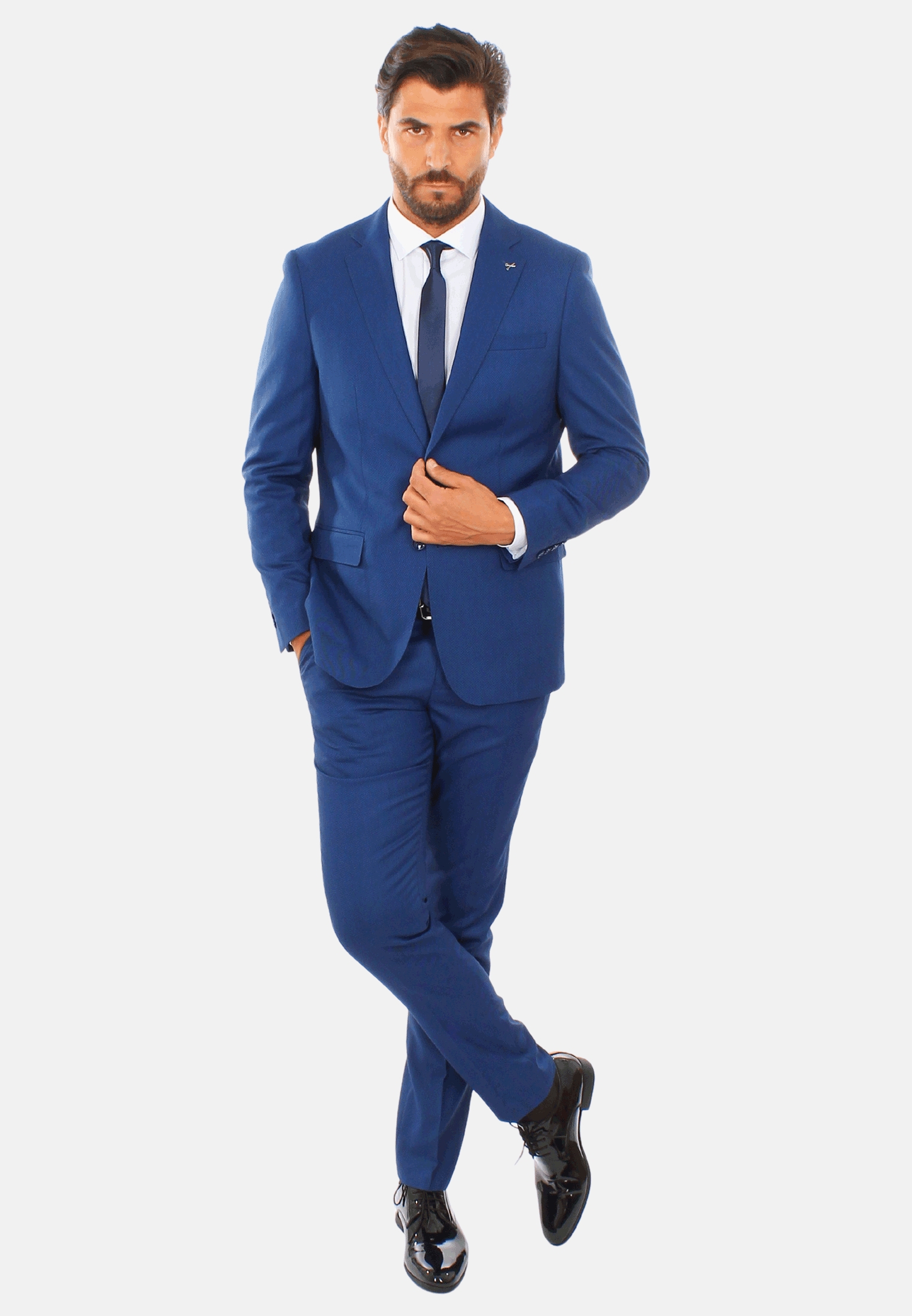 Abito Uomo Elegante Sartoriale Slim Fit Completo Microfantasia Vestito Cerimonia - Imagen 27 de 27