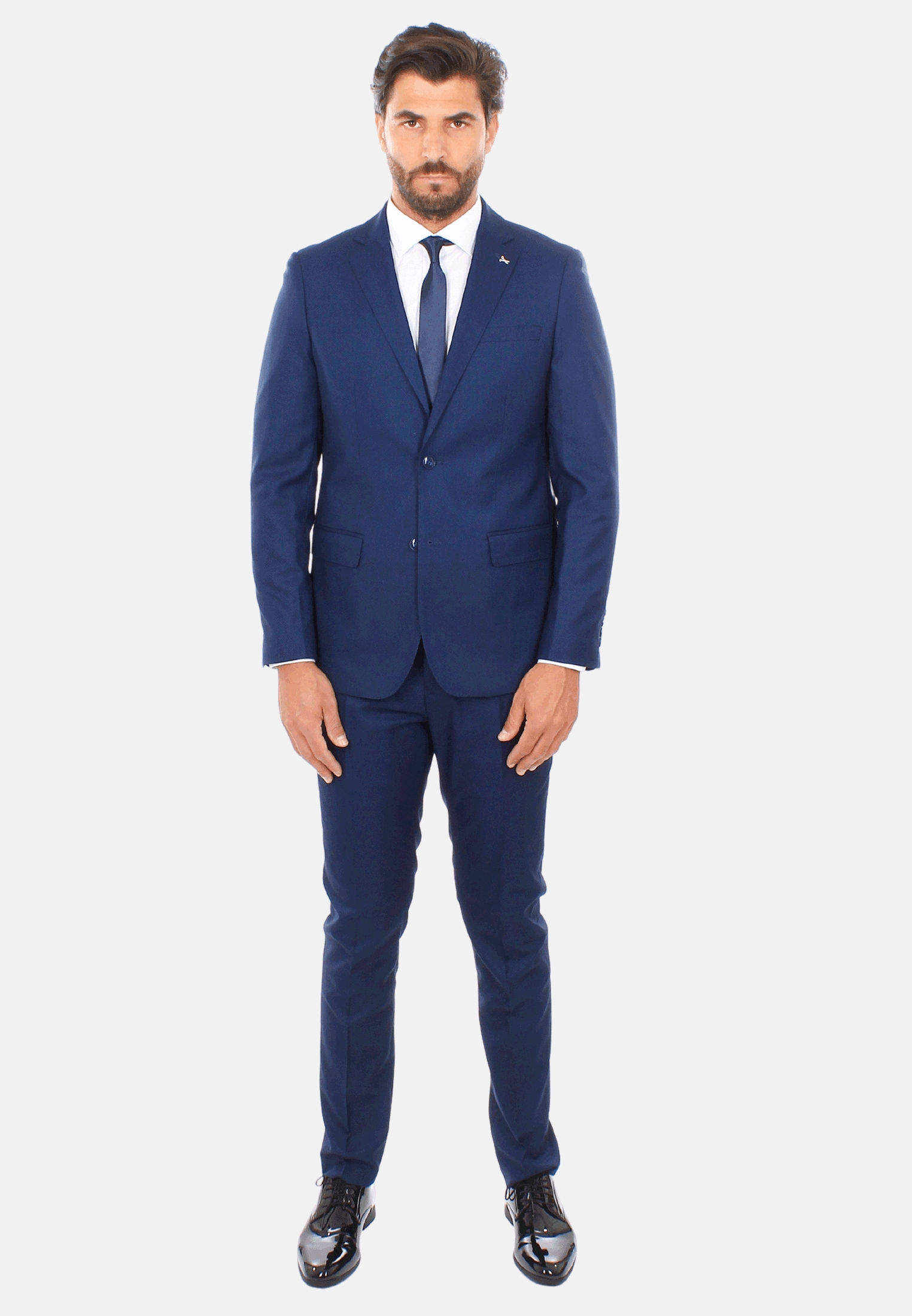 Abito Uomo Elegante Sartoriale Slim Fit Completo Microfantasia Vestito Cerimonia - Imagen 17 de 27