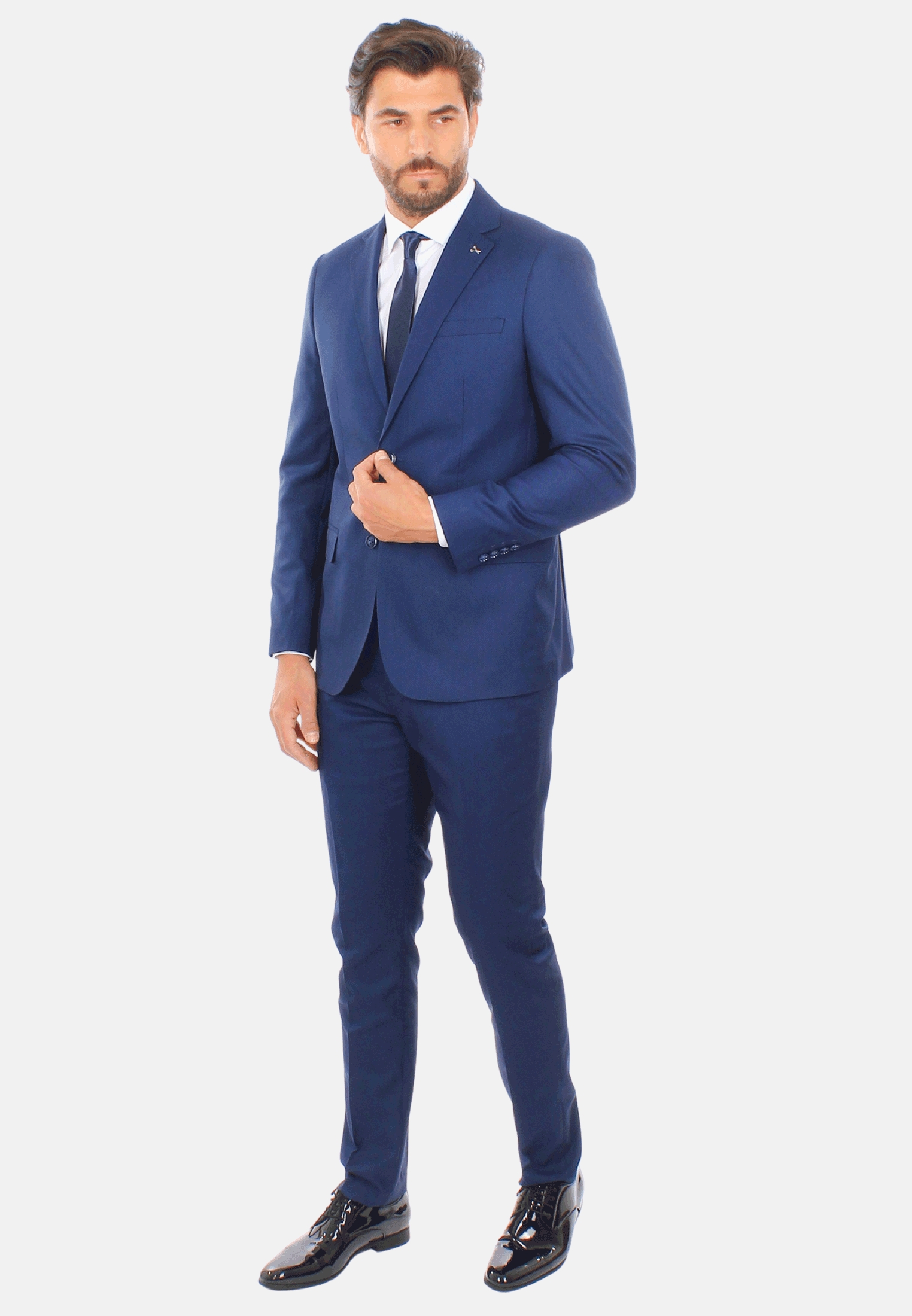 Abito Uomo Elegante Sartoriale Slim Fit Completo Microfantasia Vestito Cerimonia - Imagen 18 de 27