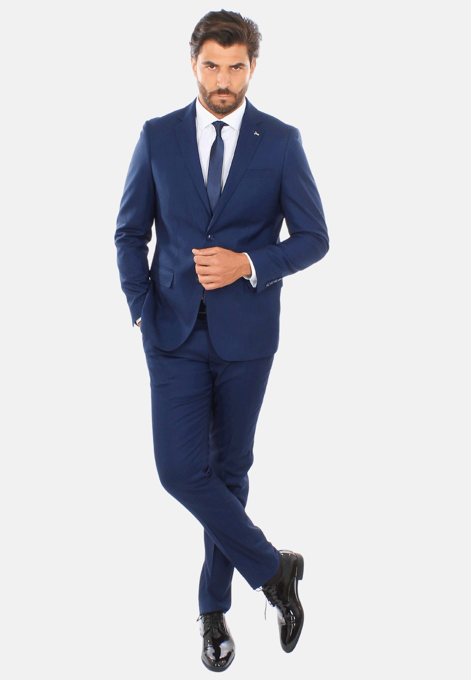 Abito Uomo Elegante Sartoriale Slim Fit Completo Microfantasia Vestito Cerimonia - Imagen 20 de 27