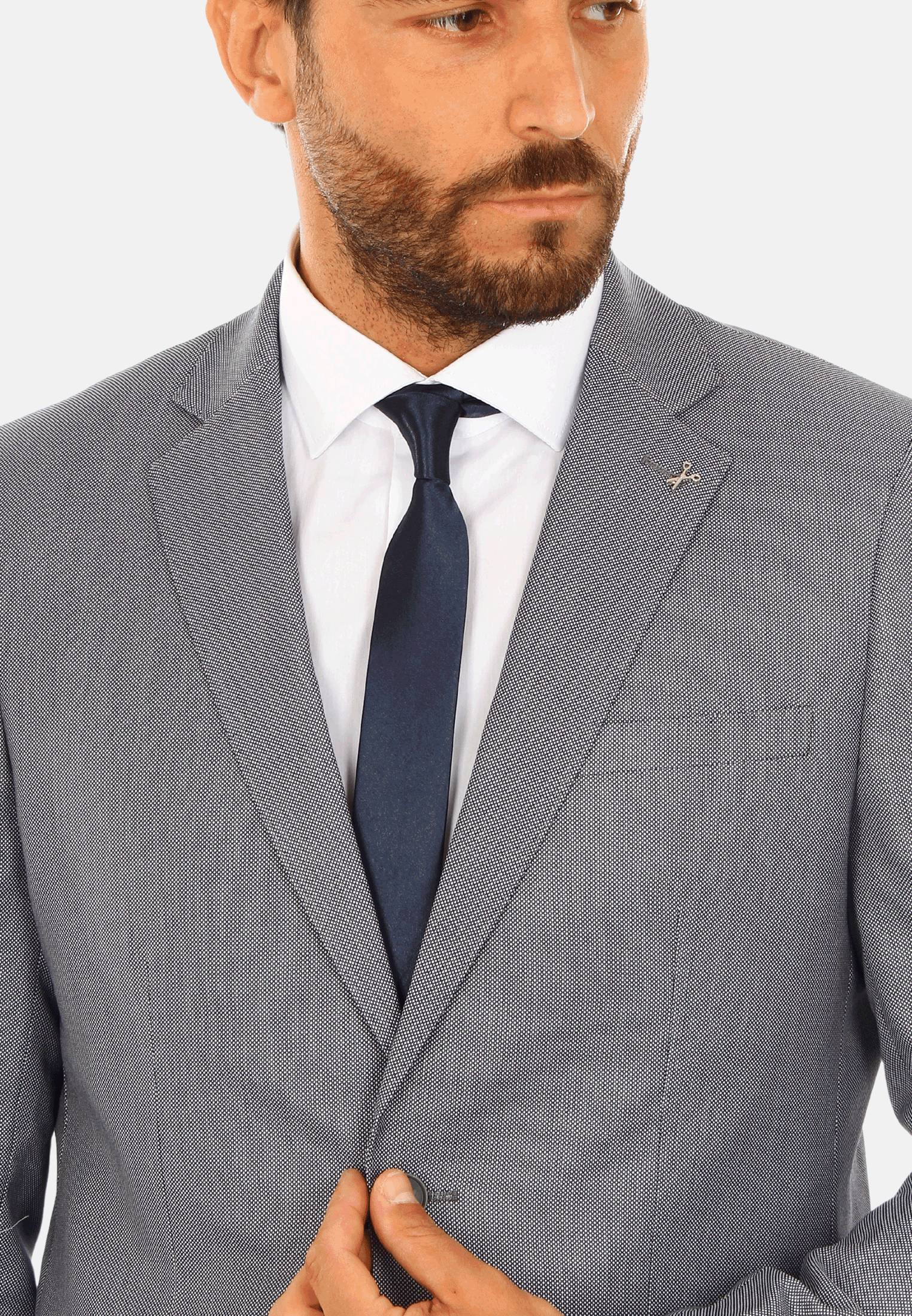 Abito Uomo Elegante Sartoriale Slim Fit Completo Microfantasia Vestito Cerimonia - Imagen 16 de 27