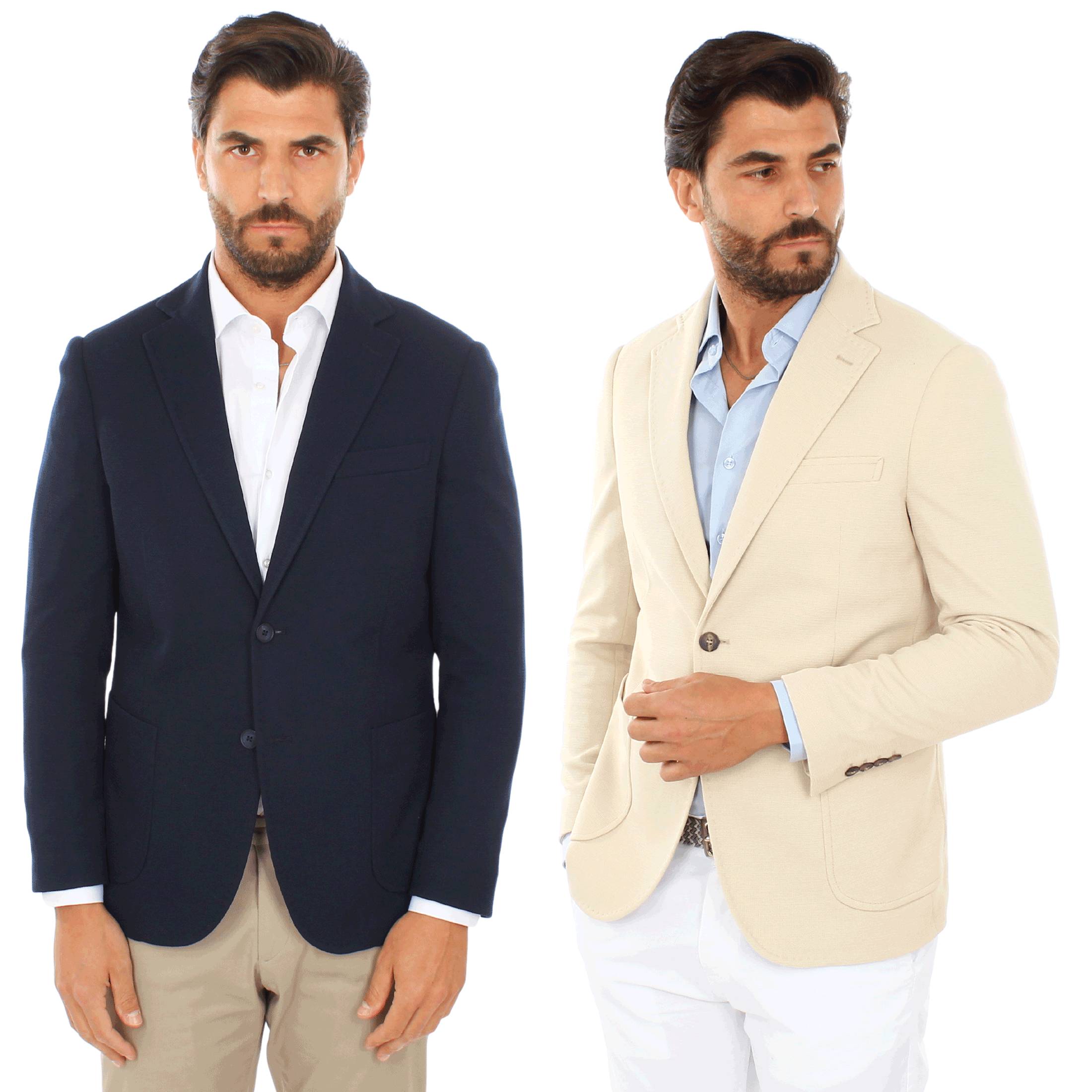 Giacca di lusso da uomo - Giacca blu scuro con cappuccio e toppa