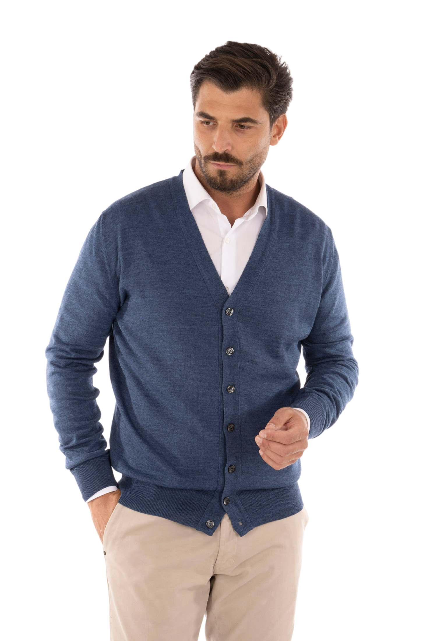 Maglione Bottoni Collo Alto BLEND Norman Cardigan Uomo - Maglione Con Bottoni E Collo Alto Cardigan Versatile Per Ufficio - Foto 9