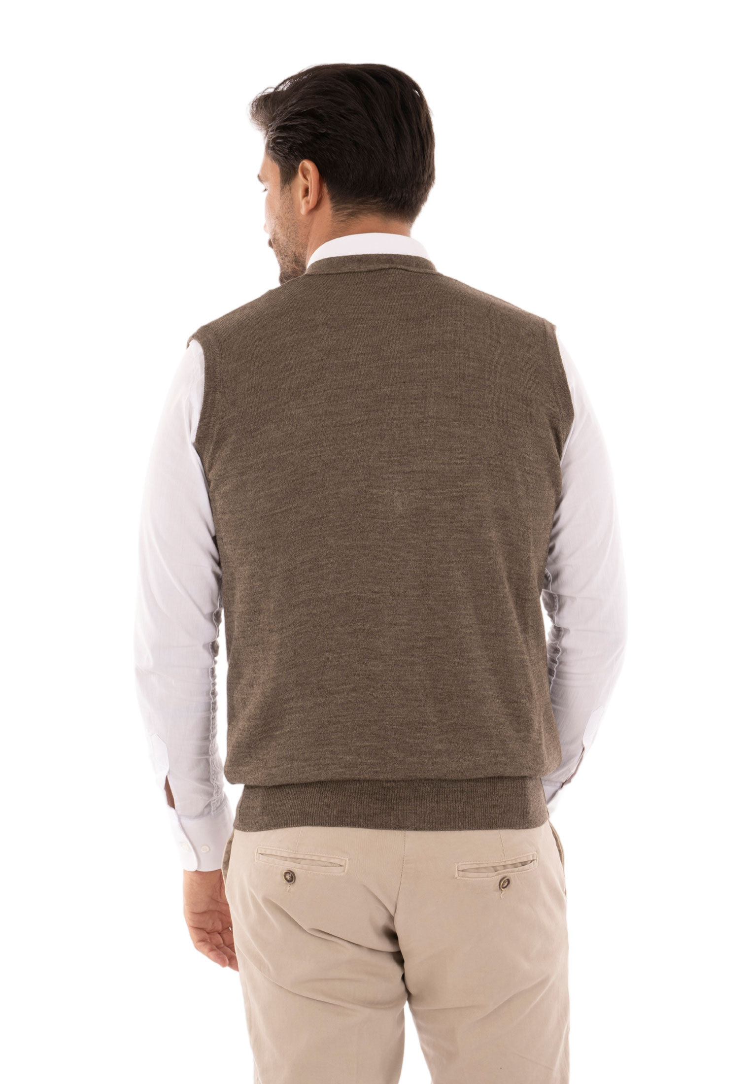 Cardigan Uomo Invernale Bottoni Gilet Lana Slim Maglione Smanicato Made in Italy - Imagen 34 de 43