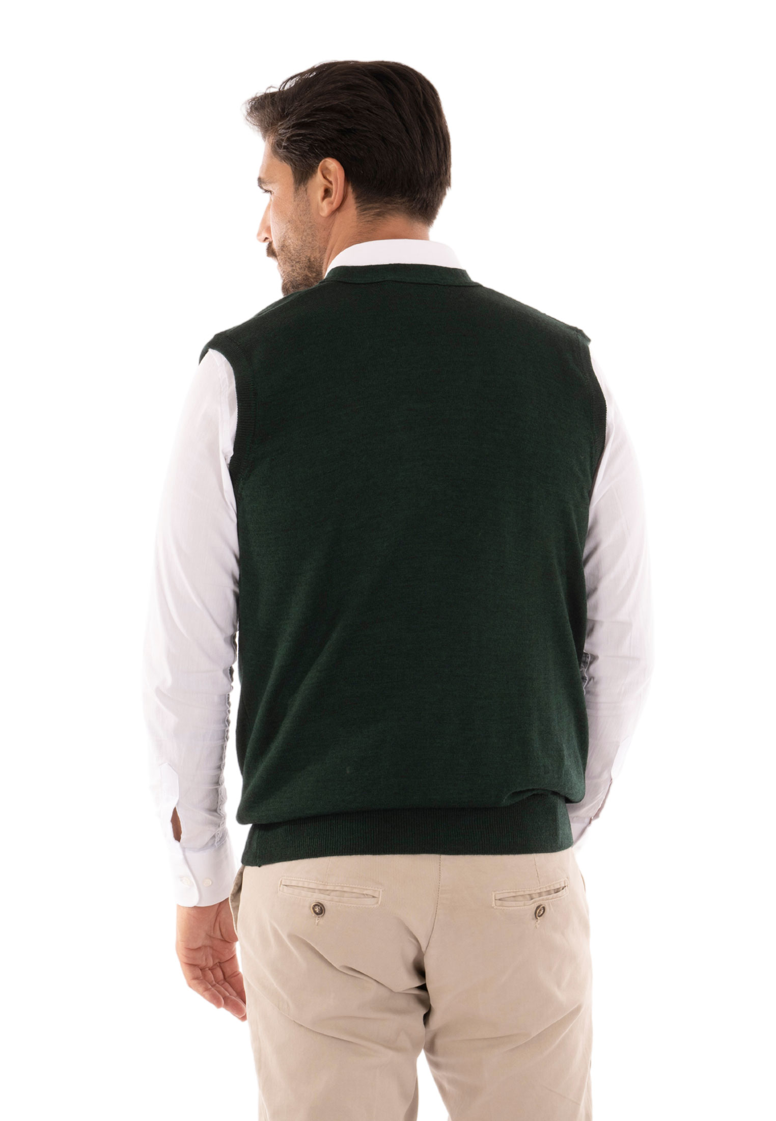 Cardigan Uomo Invernale Bottoni Gilet Lana Slim Maglione Smanicato Made in Italy - Imagen 21 de 43