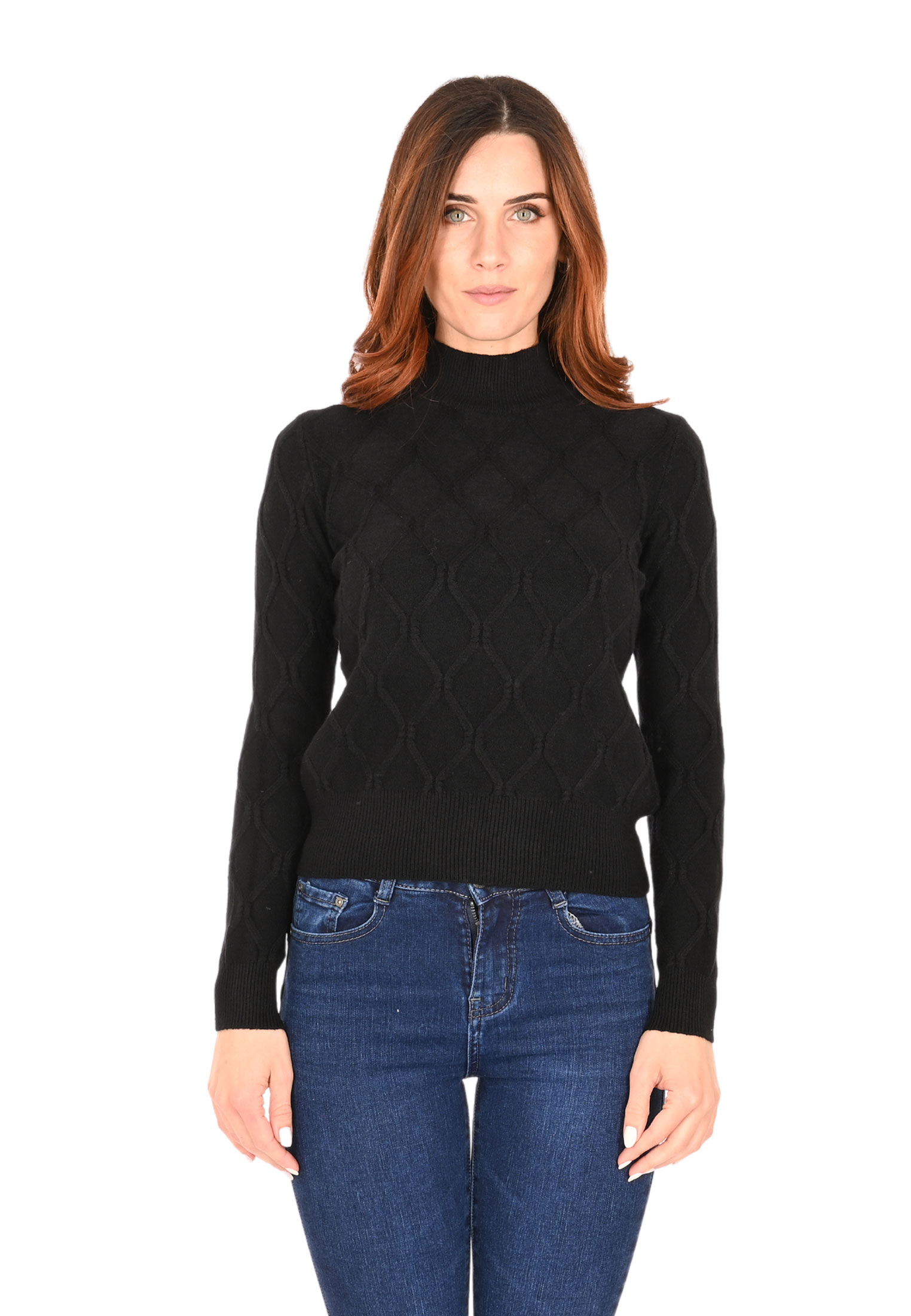 Maglione Invernale Donna Collo Alto &ndash; Crop Top Manica Lunga, Morbidissimo, Nuovo