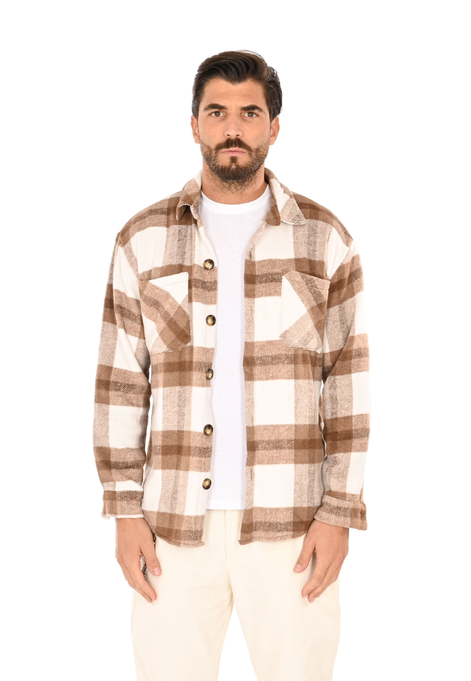 Camicia Quadri Uomo Giacca Quadri Flanella Giacca Camicia Flanella