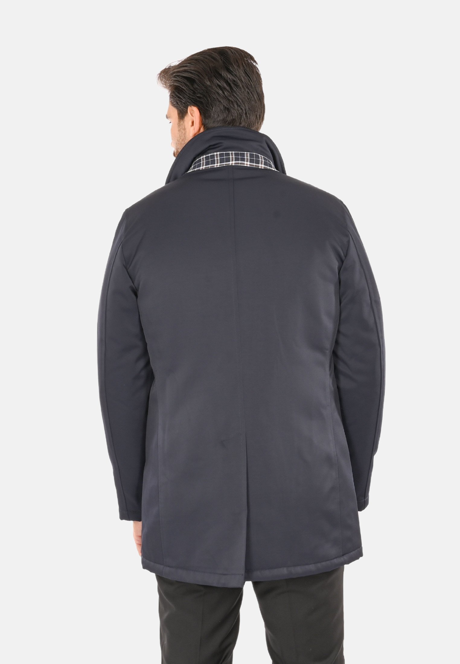 Cappotto Uomo Invernale Elegante Blu Nero Giubbotto Giaccone Impermeabile Casual - Imagen 4 de 18