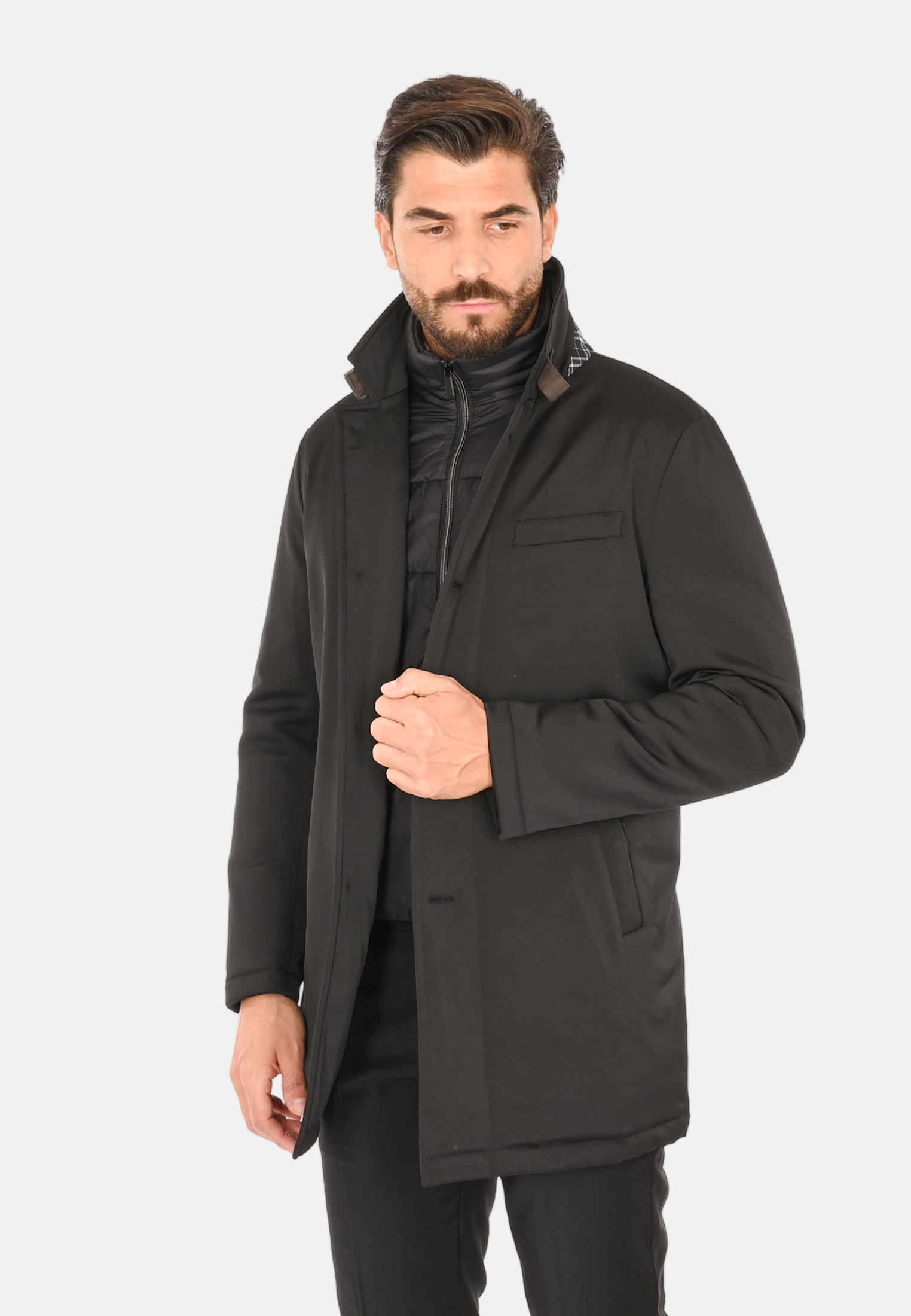 Cappotto Uomo Invernale Elegante Blu Nero Giubbotto Giaccone Impermeabile Casual - Imagen 13 de 18