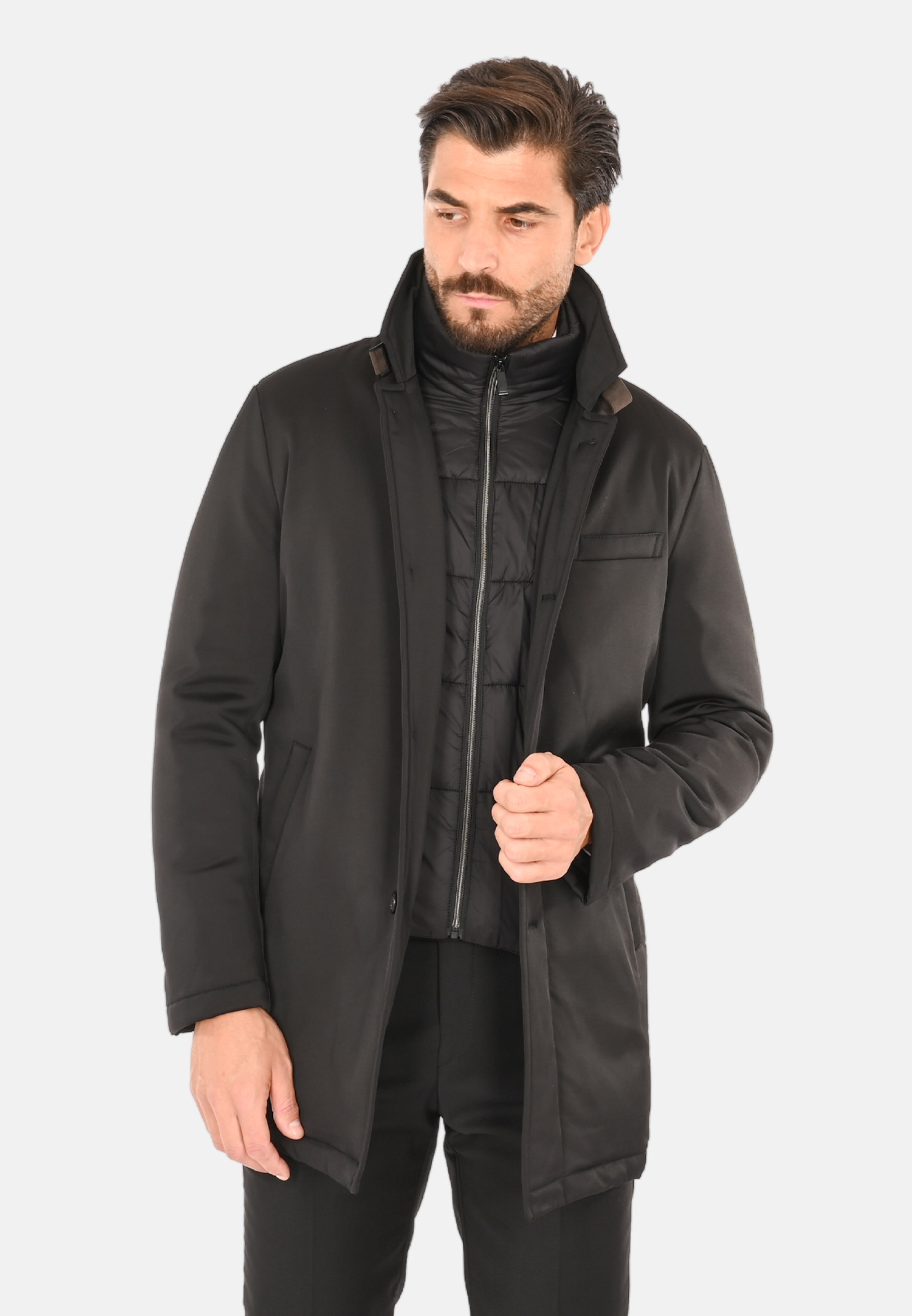 Cappotto Uomo Invernale Elegante Blu Nero Giubbotto Giaccone Impermeabile Casual - Imagen 15 de 18