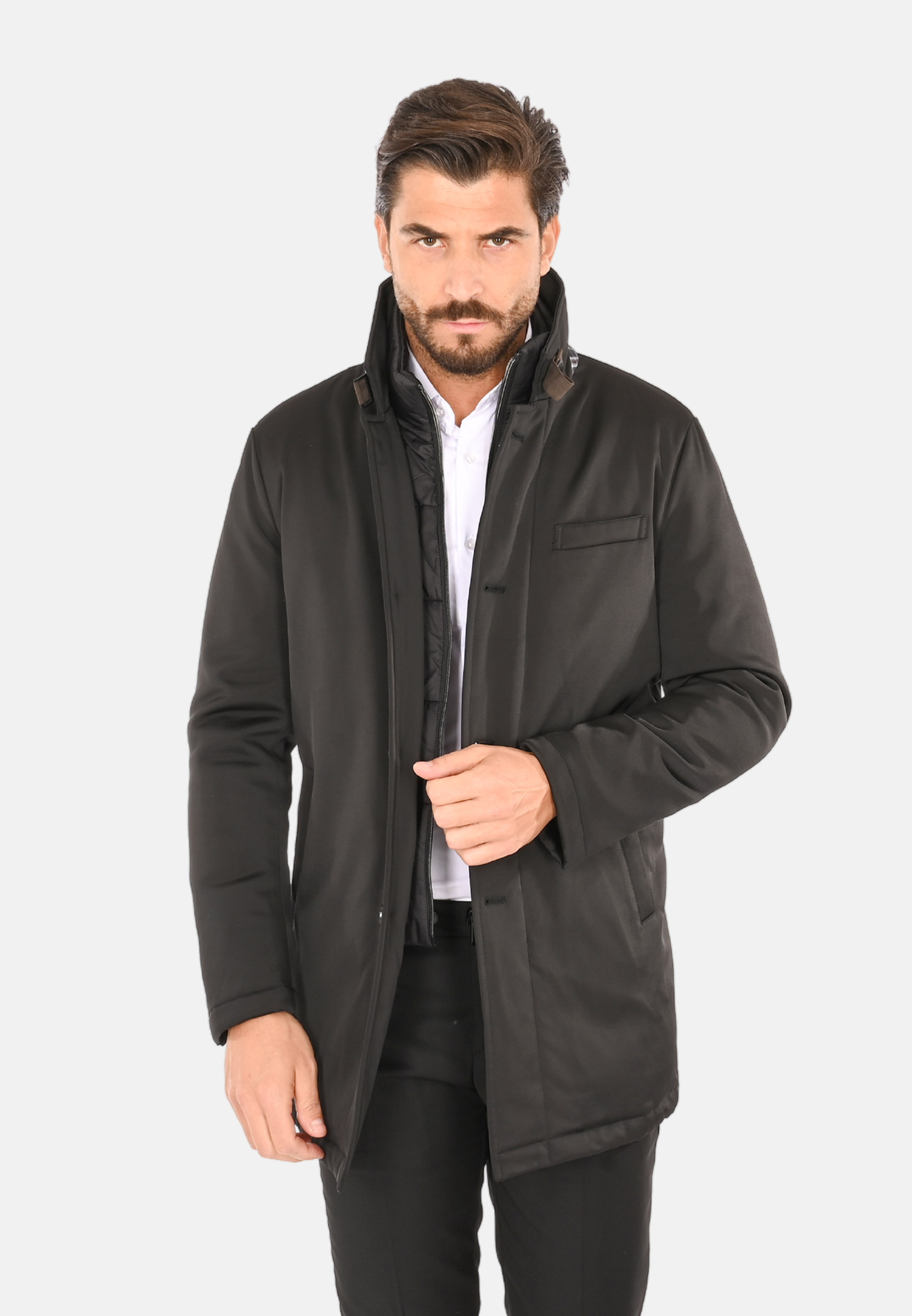 Cappotto Uomo Invernale Elegante Blu Nero Giubbotto Giaccone Impermeabile Casual - Imagen 18 de 18