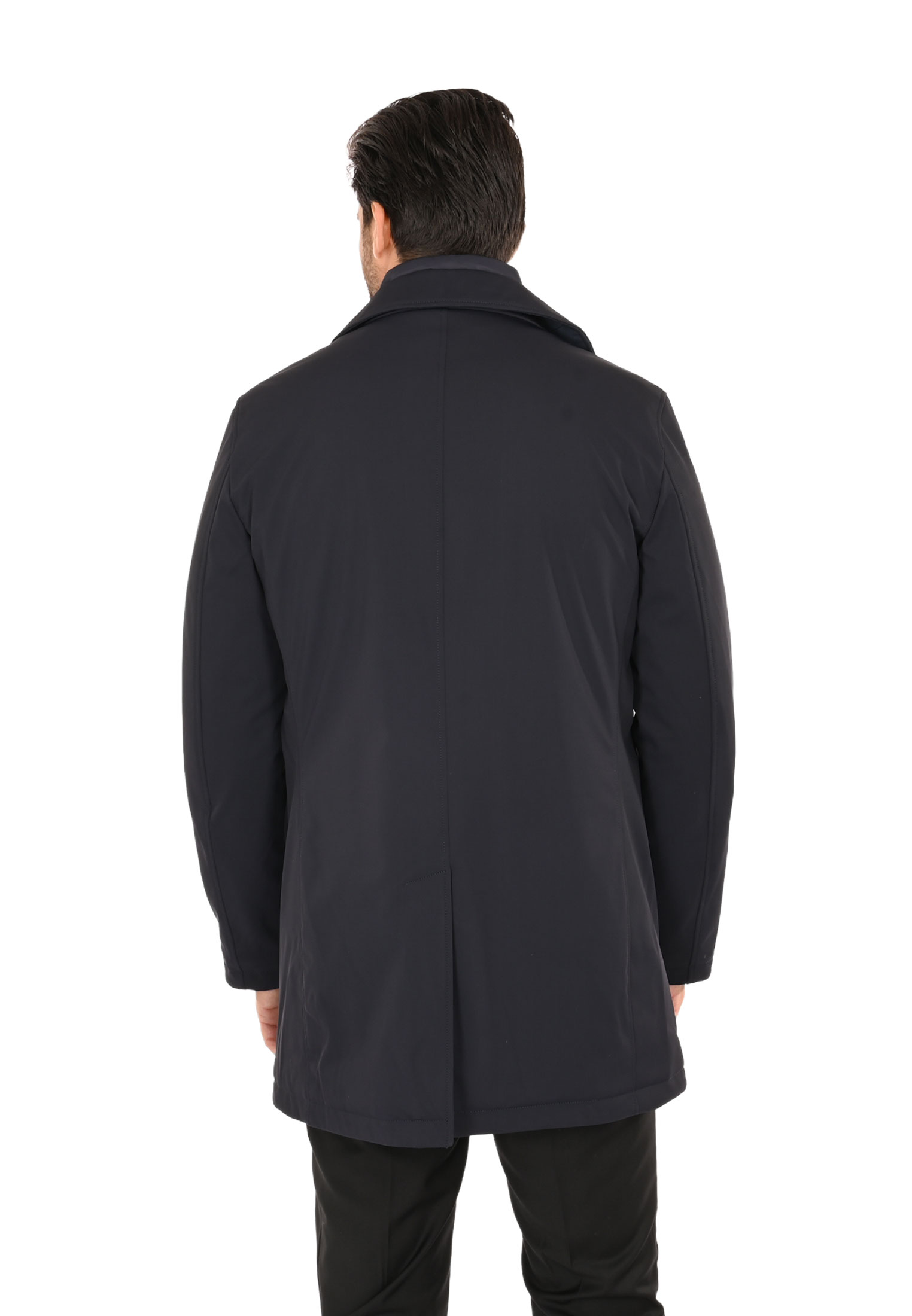 Trench Uomo Invernale Impermeabile Tessuto Tecnico Lungo Soprabito Elegante - Imagen 4 de 17