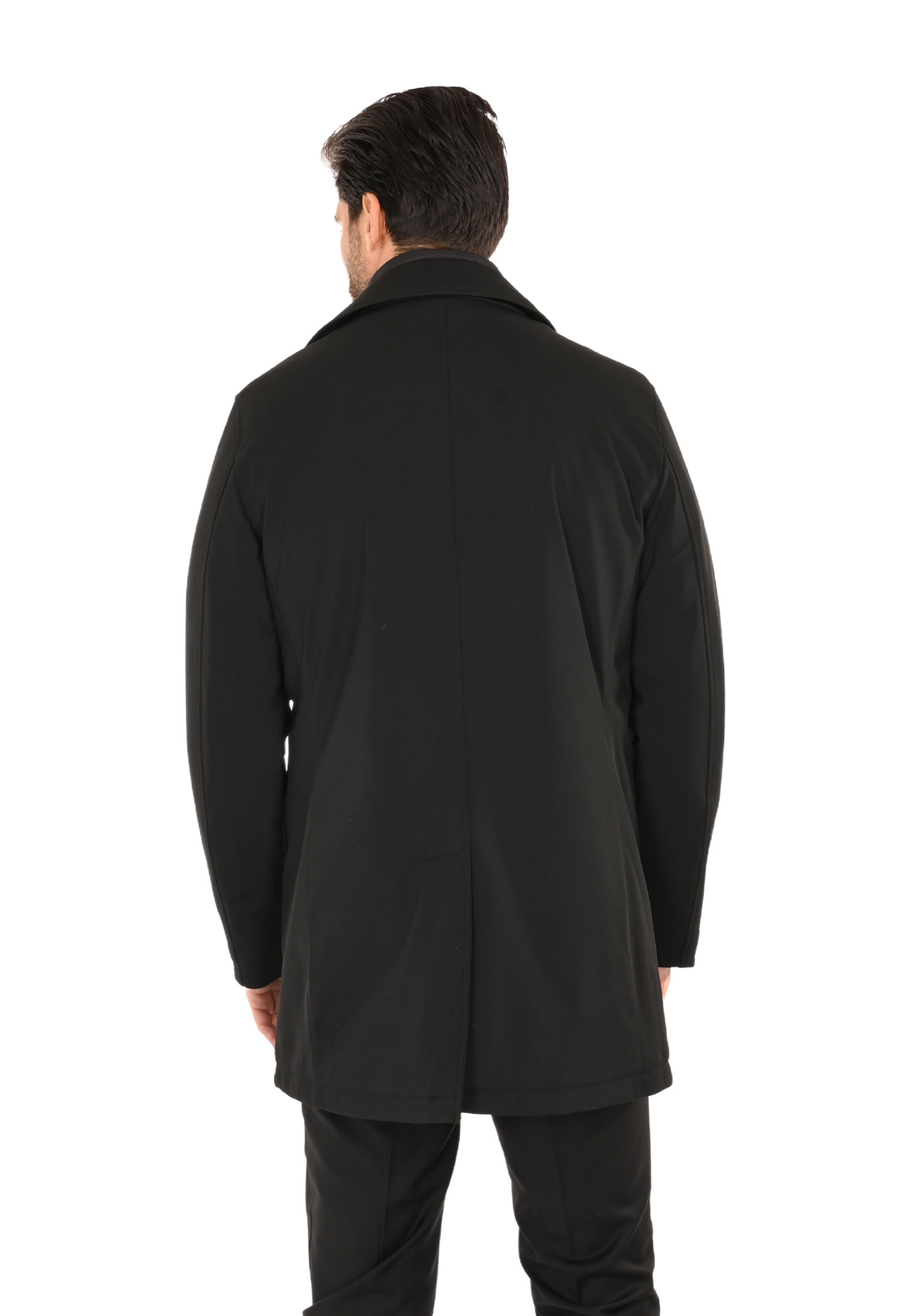 Trench Uomo Invernale Impermeabile Tessuto Tecnico Lungo Soprabito Elegante - Imagen 11 de 17