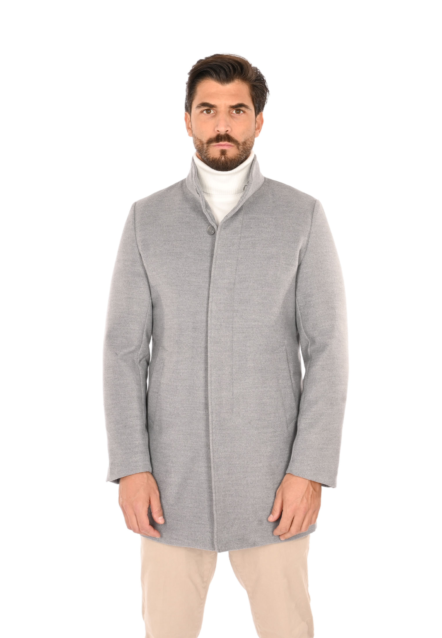 Cappotto Uomo Lana Invernale Blu Nero Cammello Elegante Made in Italy - Imagen 22 de 35