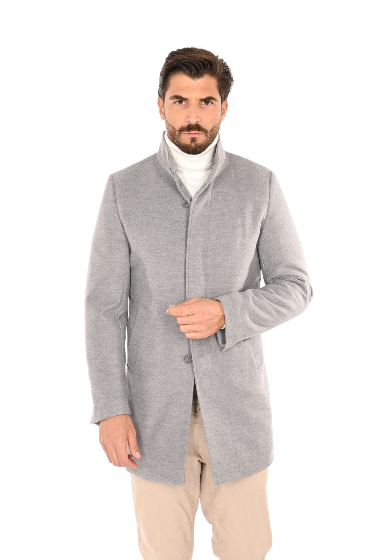 Cappotto Uomo Lana Invernale Blu Nero Cammello Elegante Made in Italy - Imagen 26 de 35