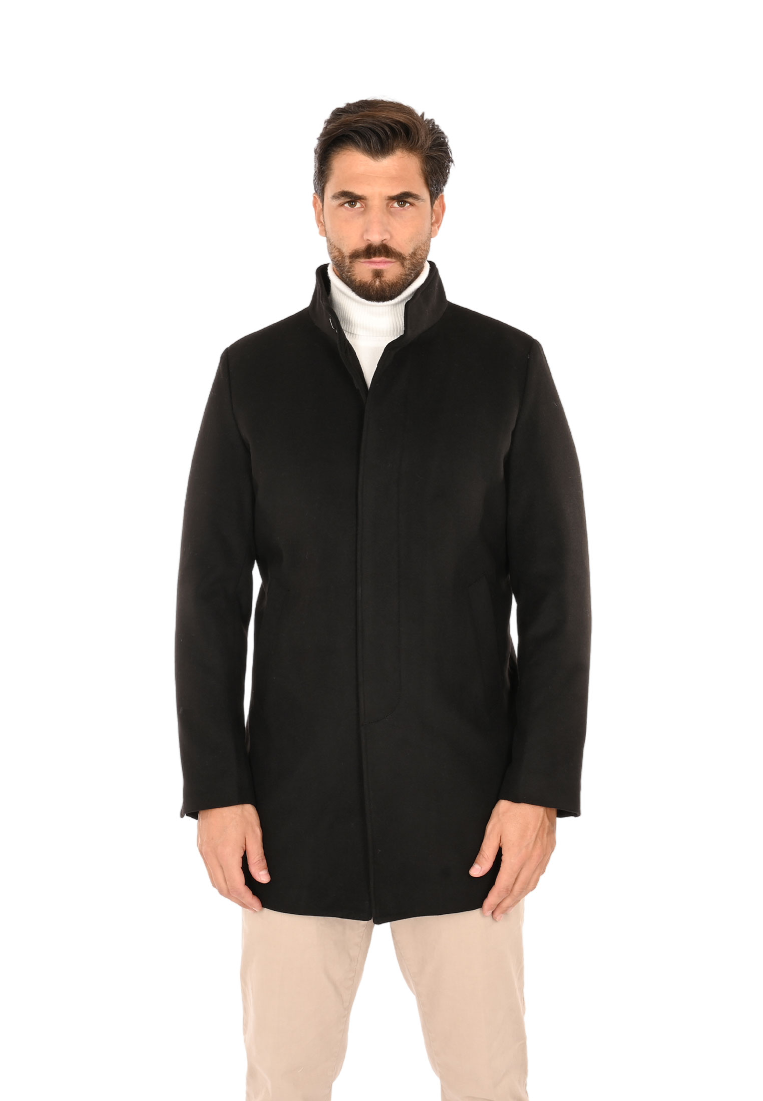 Cappotto Uomo Lana Invernale Blu Nero Cammello Elegante Made in Italy - Imagen 9 de 35