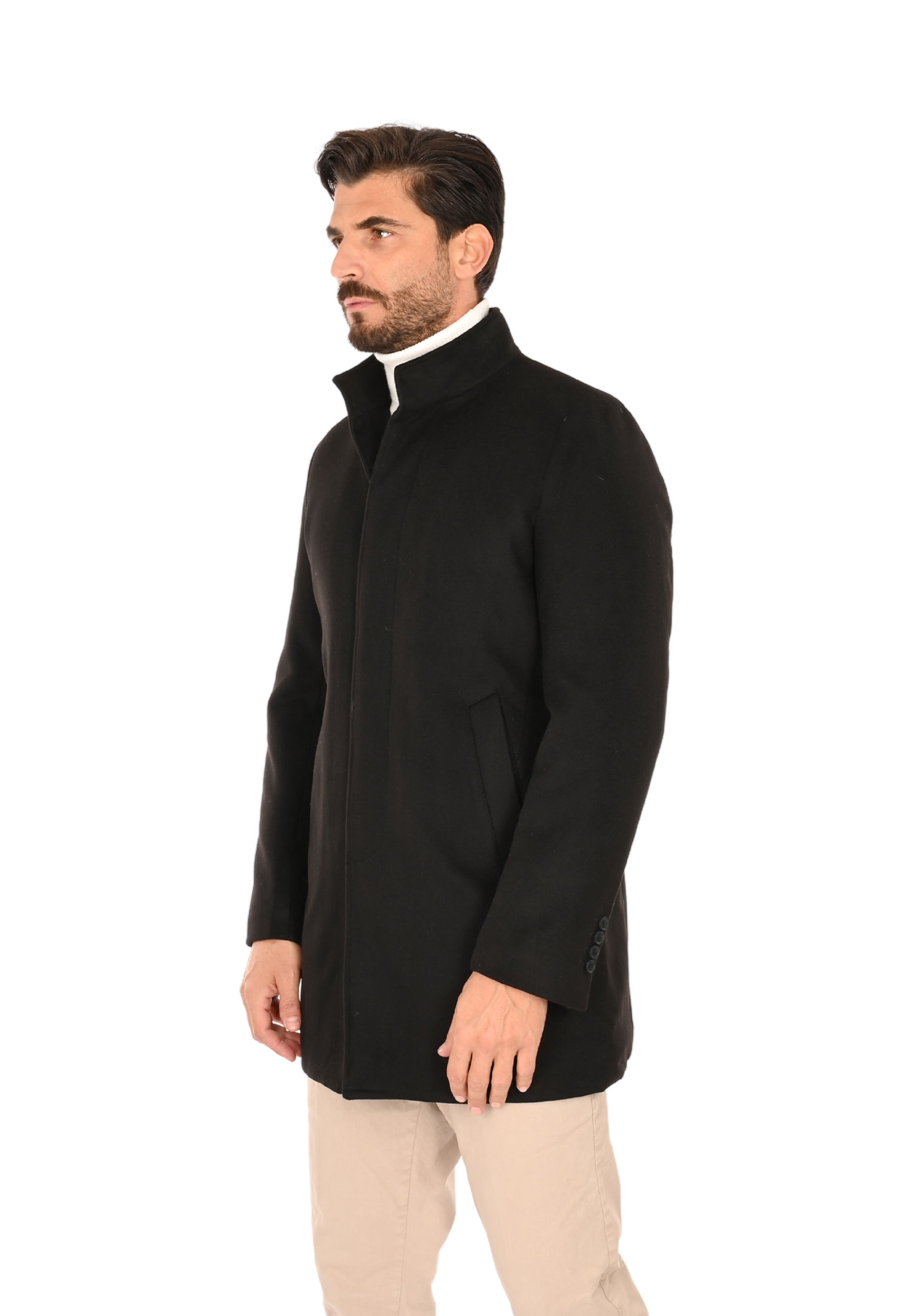 Cappotto Uomo Lana Invernale Blu Nero Cammello Elegante Made in Italy - Imagen 10 de 35