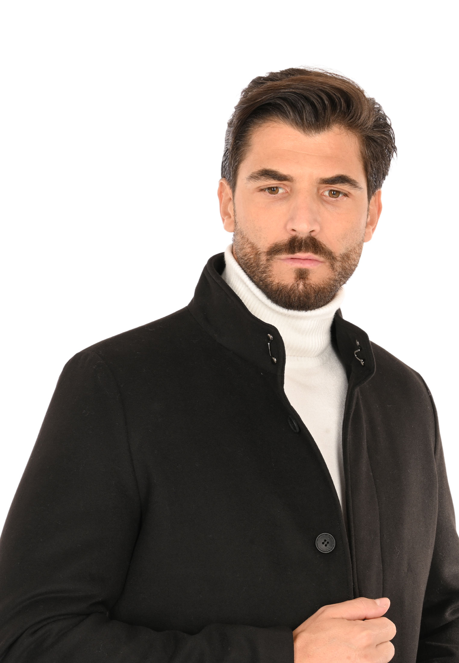 Cappotto Uomo Lana Invernale Blu Nero Cammello Elegante Made in Italy - Imagen 14 de 35