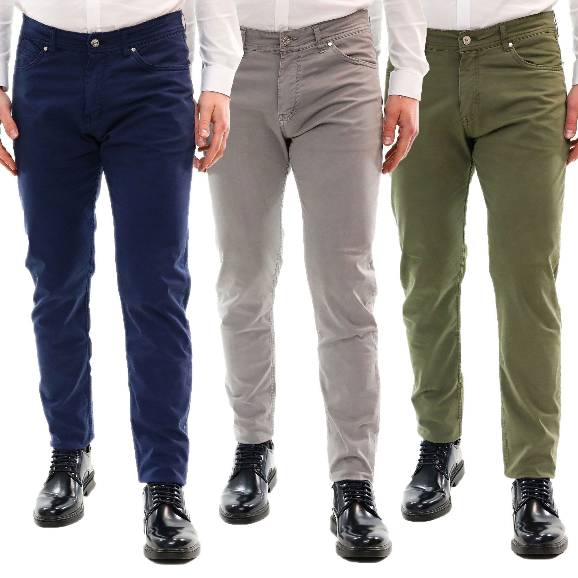 Men's Pants Slim Fit Chino Summer Light Cotton Stylish Casual 5 Pockets ...