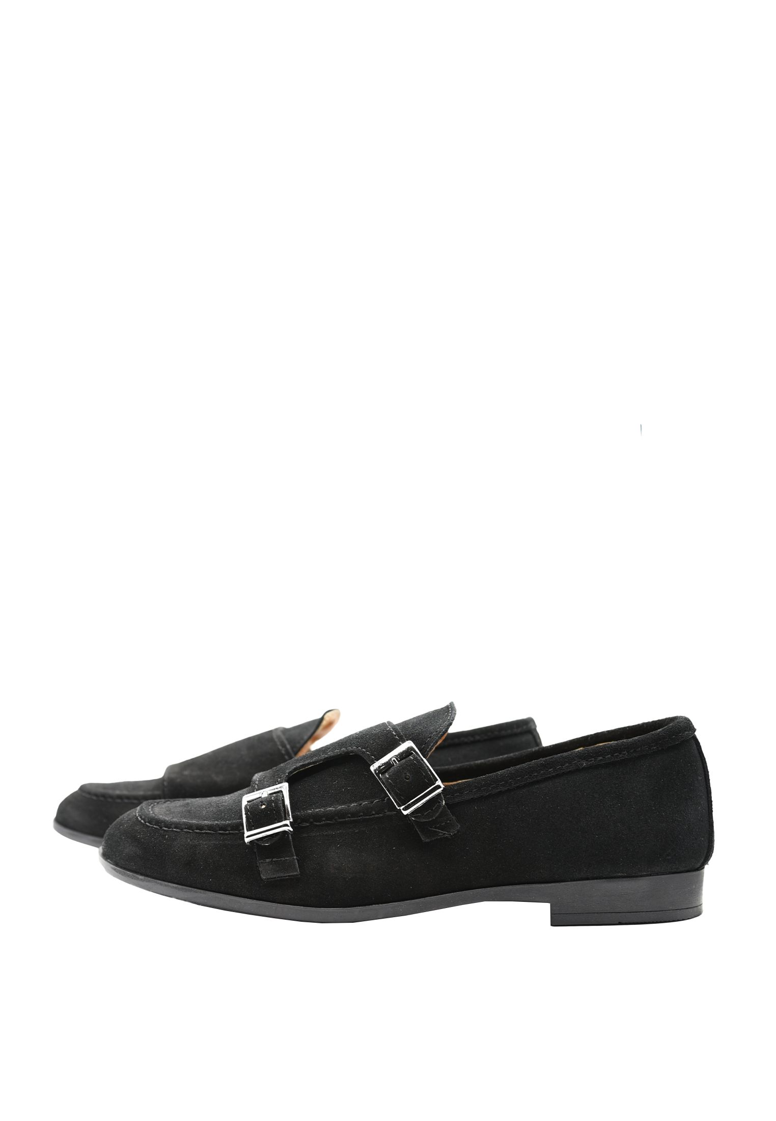 Mocassini Uomo Eleganti Camoscio Doppia Fibbia Scarpe Cerimonia Made in Italy - Imagen 11 de 25