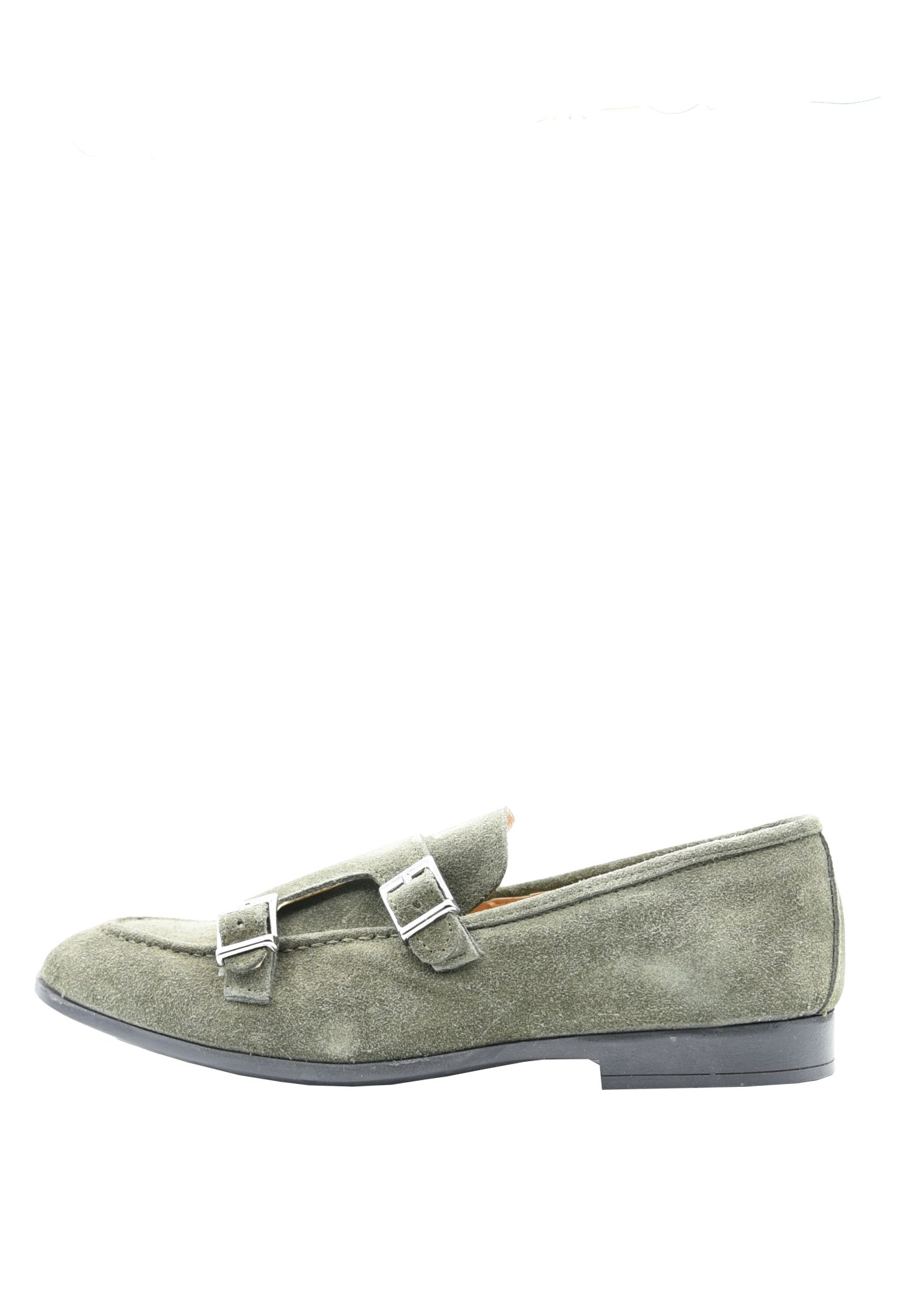 Mocassini Uomo Eleganti Camoscio Doppia Fibbia Scarpe Cerimonia Made in Italy - Imagen 15 de 25
