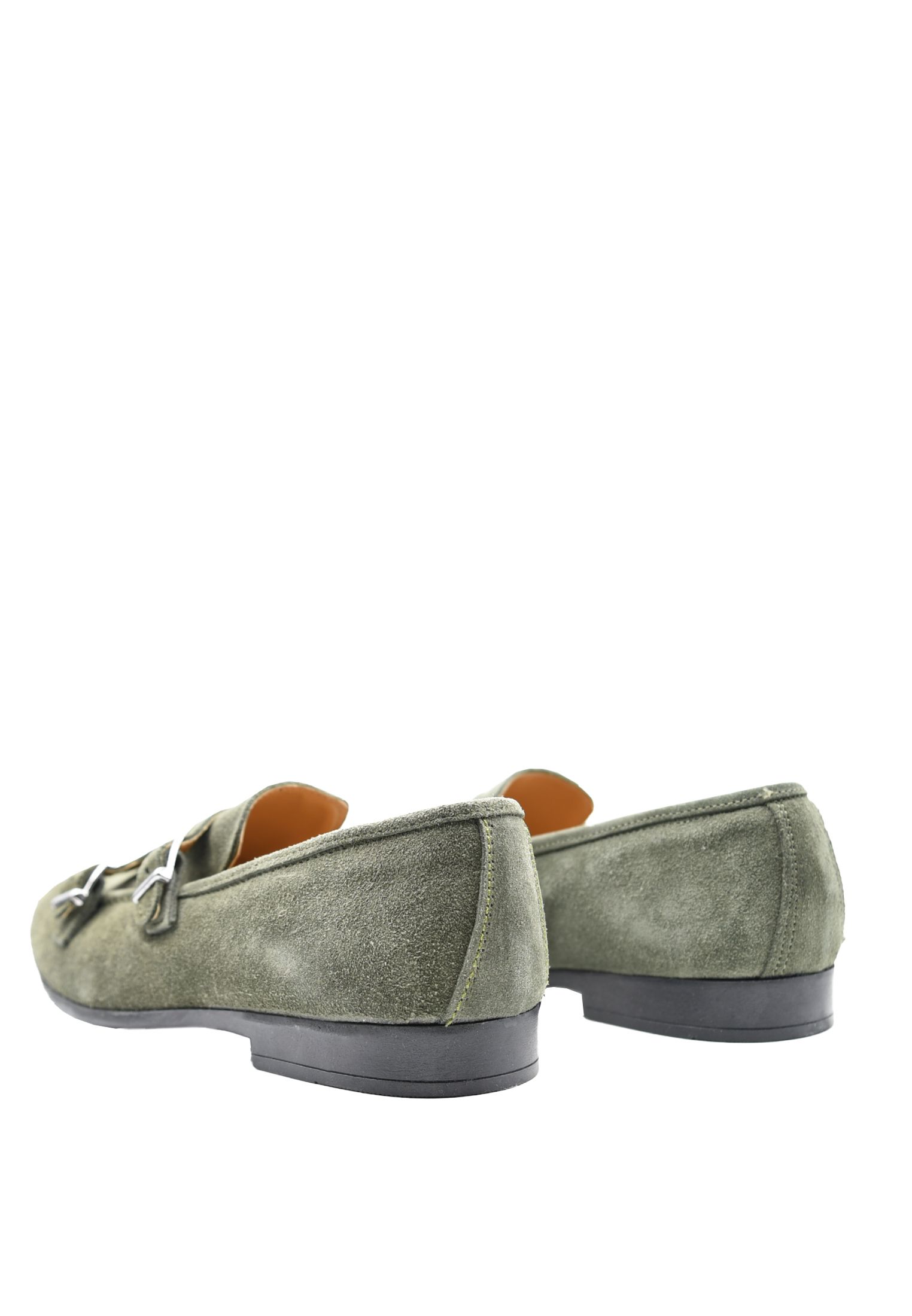 Mocassini Uomo Eleganti Camoscio Doppia Fibbia Scarpe Cerimonia Made in Italy - Imagen 19 de 25