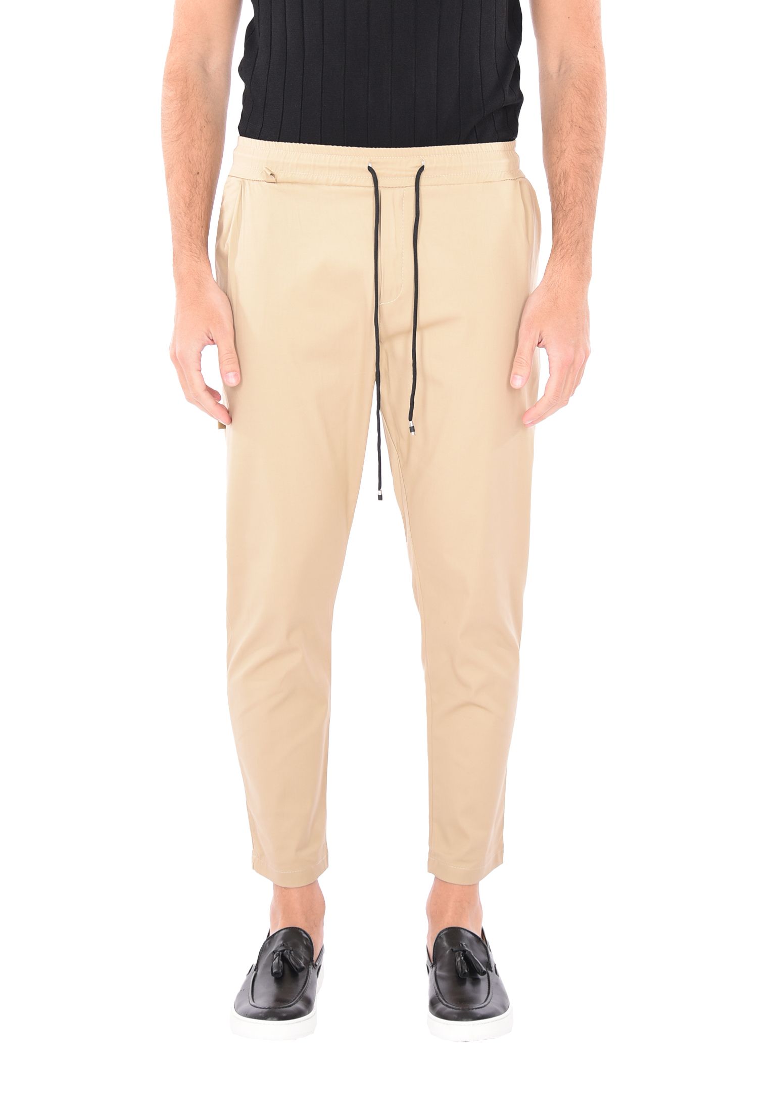 Pantaloni Uomo Cotone Slim Fit Estivi Pantalone Leggero Elastico Vita Pantalacci - Foto 26 di 30