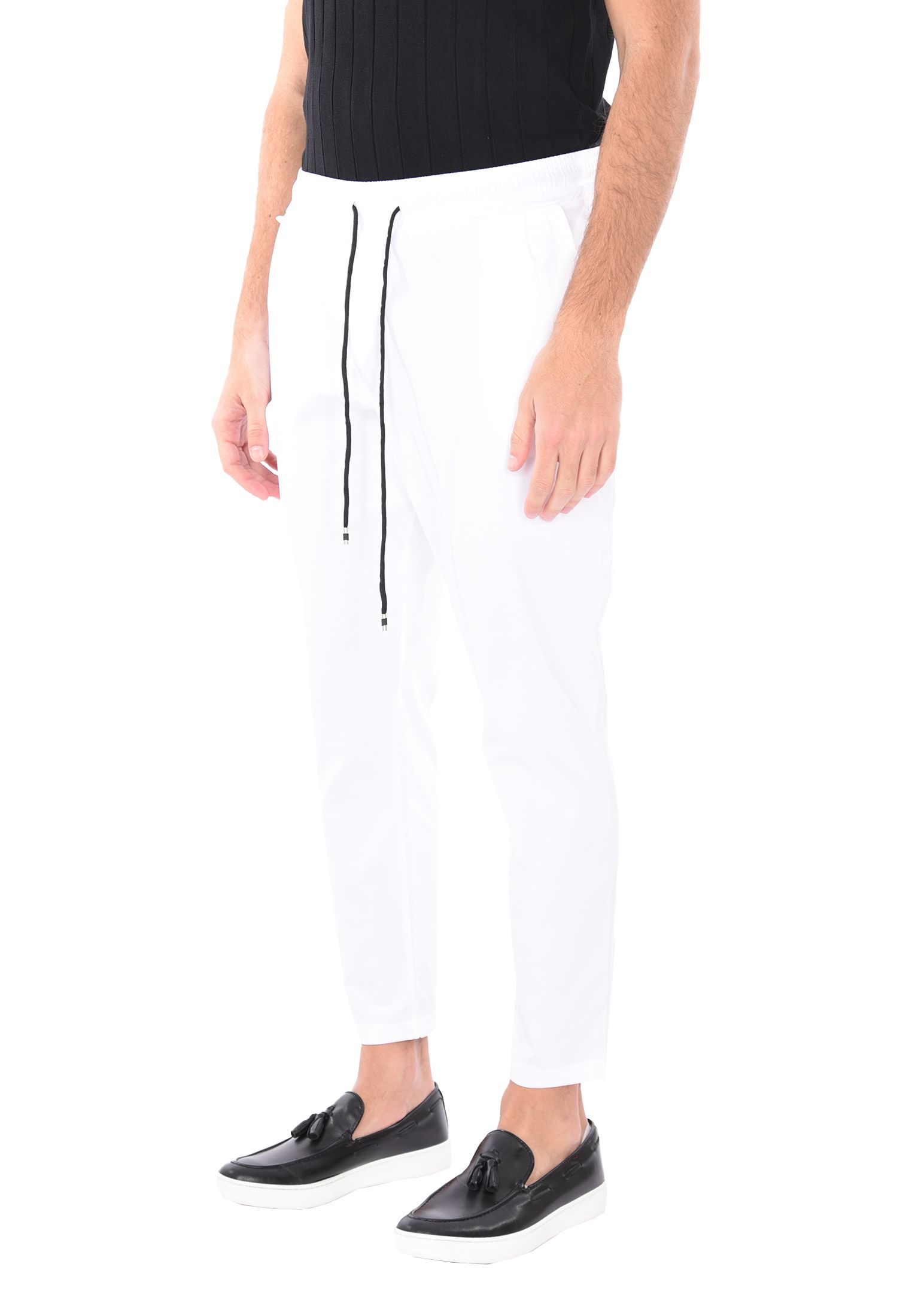 Pantaloni Uomo Cotone Slim Fit Estivi Pantalone Leggero Elastico Vita Pantalacci - Foto 8 di 30