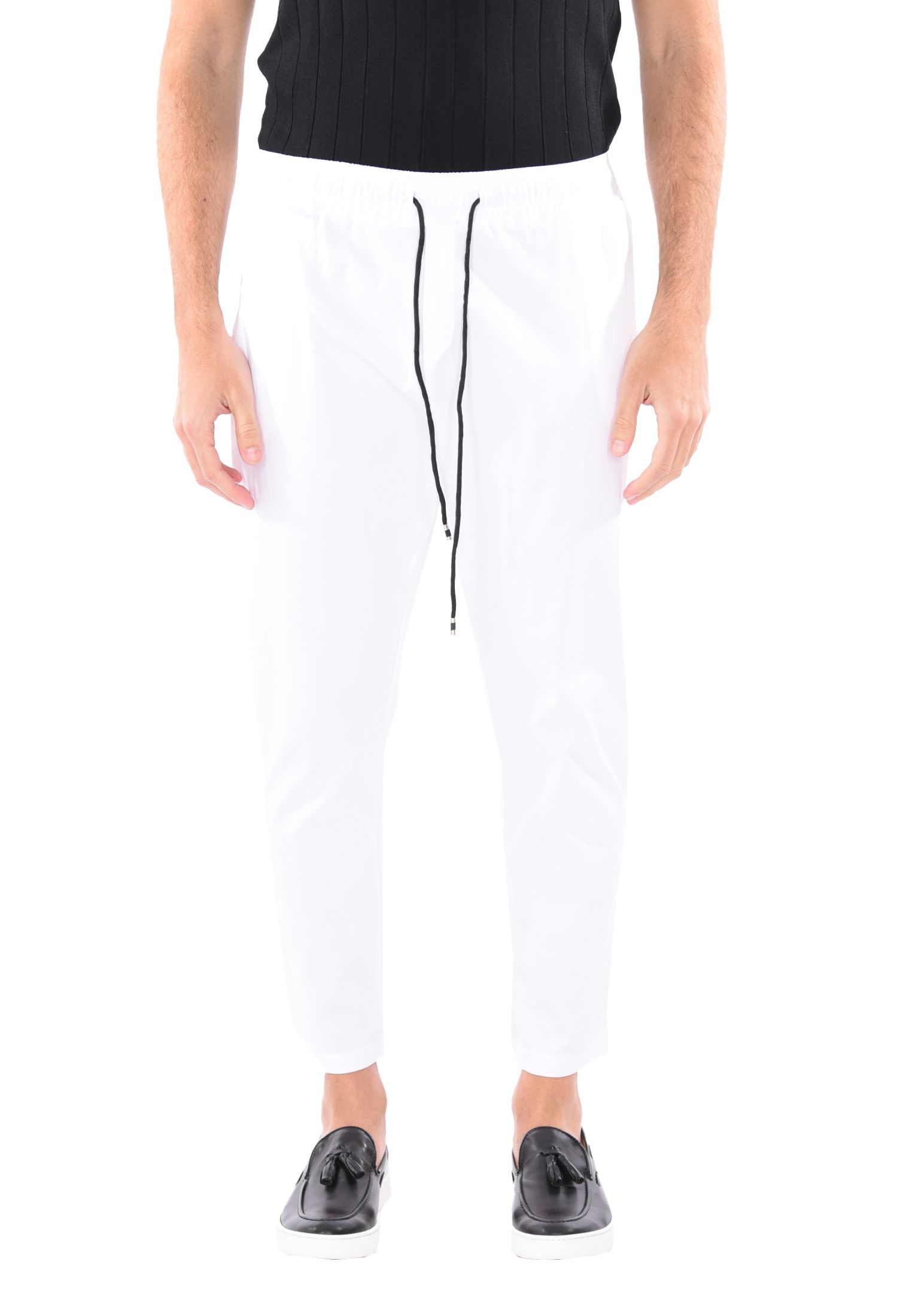 Pantaloni Uomo Cotone Slim Fit Estivi Pantalone Leggero Elastico Vita Pantalacci - Foto 7 di 30