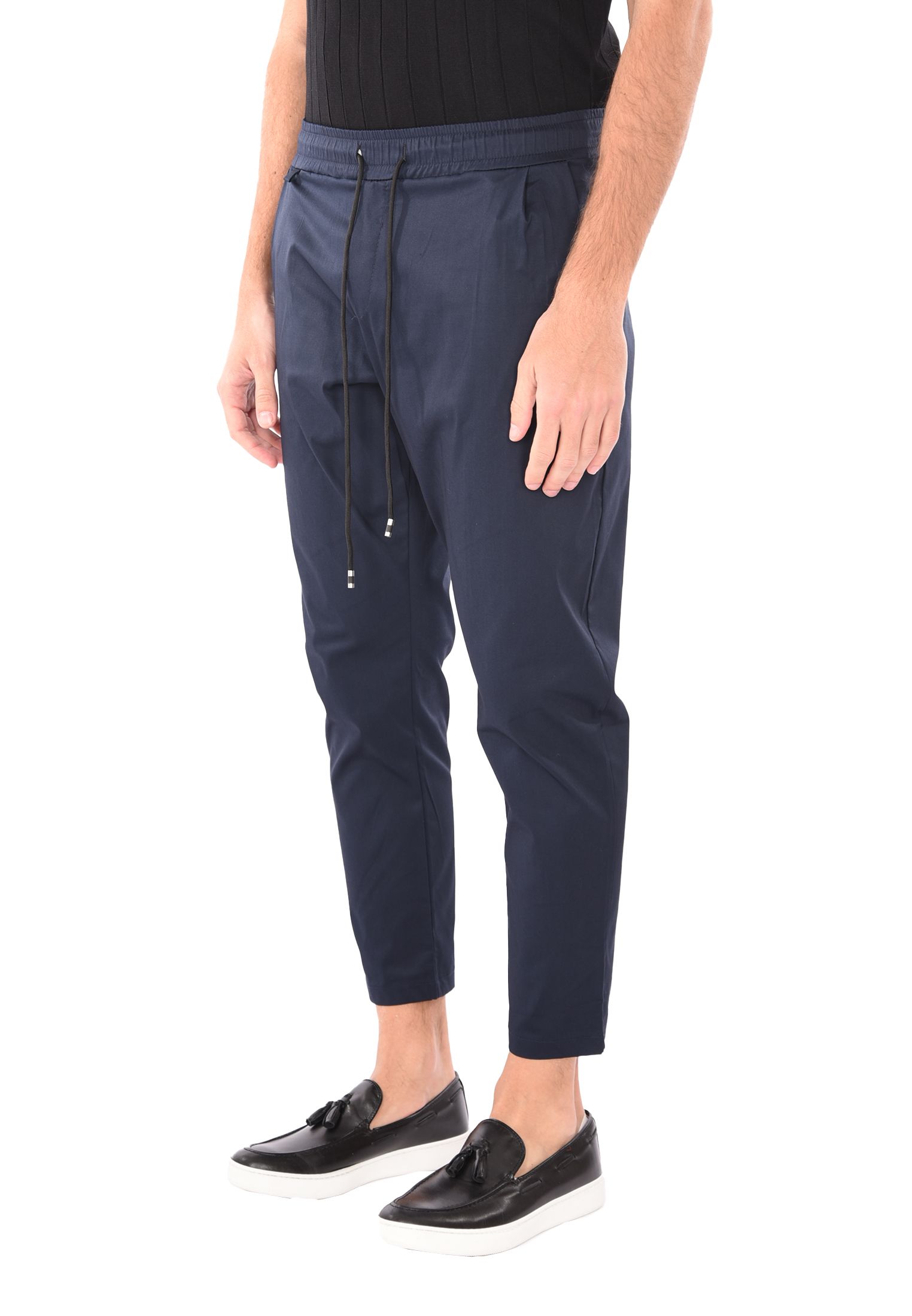 Pantaloni Uomo Cotone Slim Fit Estivi Pantalone Leggero Elastico Vita Pantalacci - Foto 12 di 30