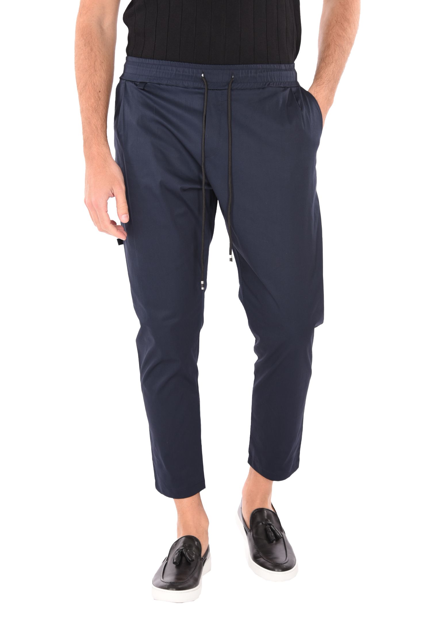 Pantaloni Uomo Cotone Slim Fit Estivi Pantalone Leggero Elastico Vita Pantalacci - Foto 14 di 30
