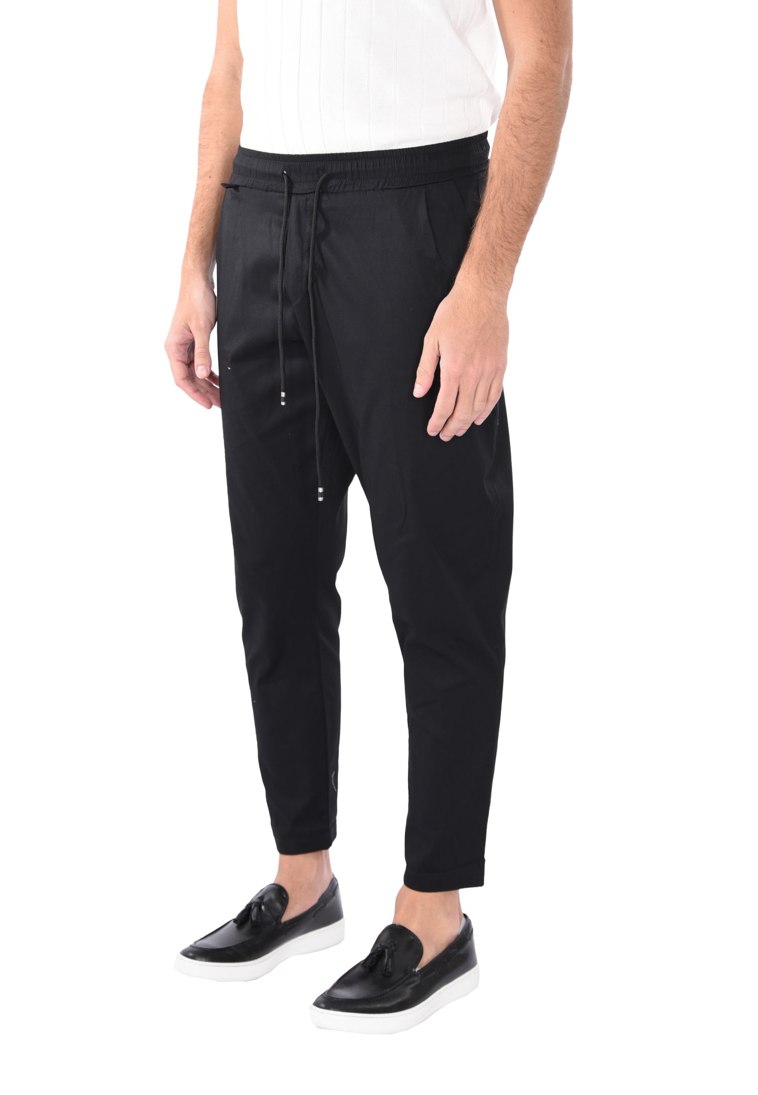 Pantaloni Uomo Cotone Slim Fit Estivi Pantalone Leggero Elastico Vita Pantalacci - Foto 17 di 30
