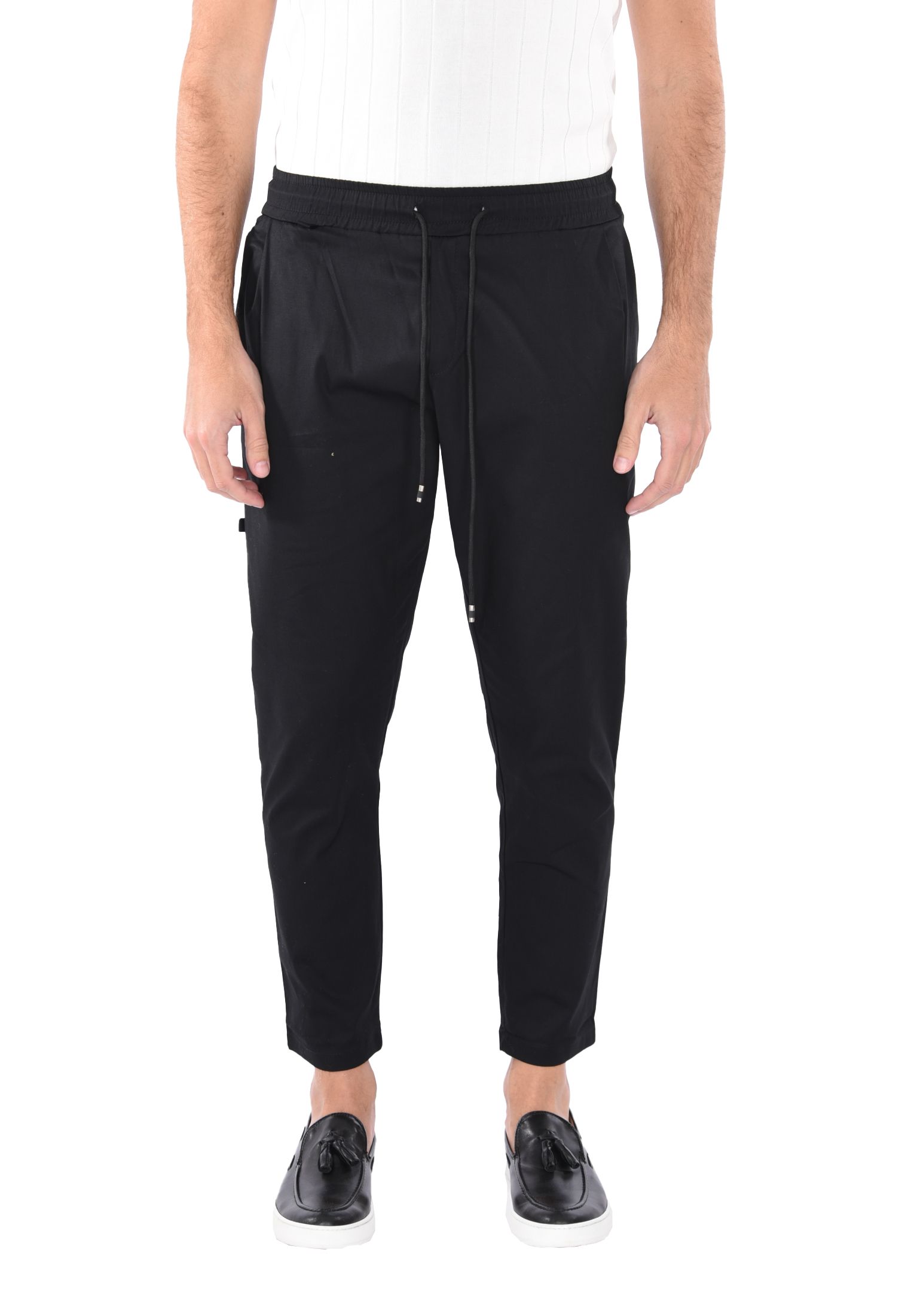 Pantaloni Uomo Cotone Slim Fit Estivi Pantalone Leggero Elastico Vita Pantalacci - Foto 16 di 30