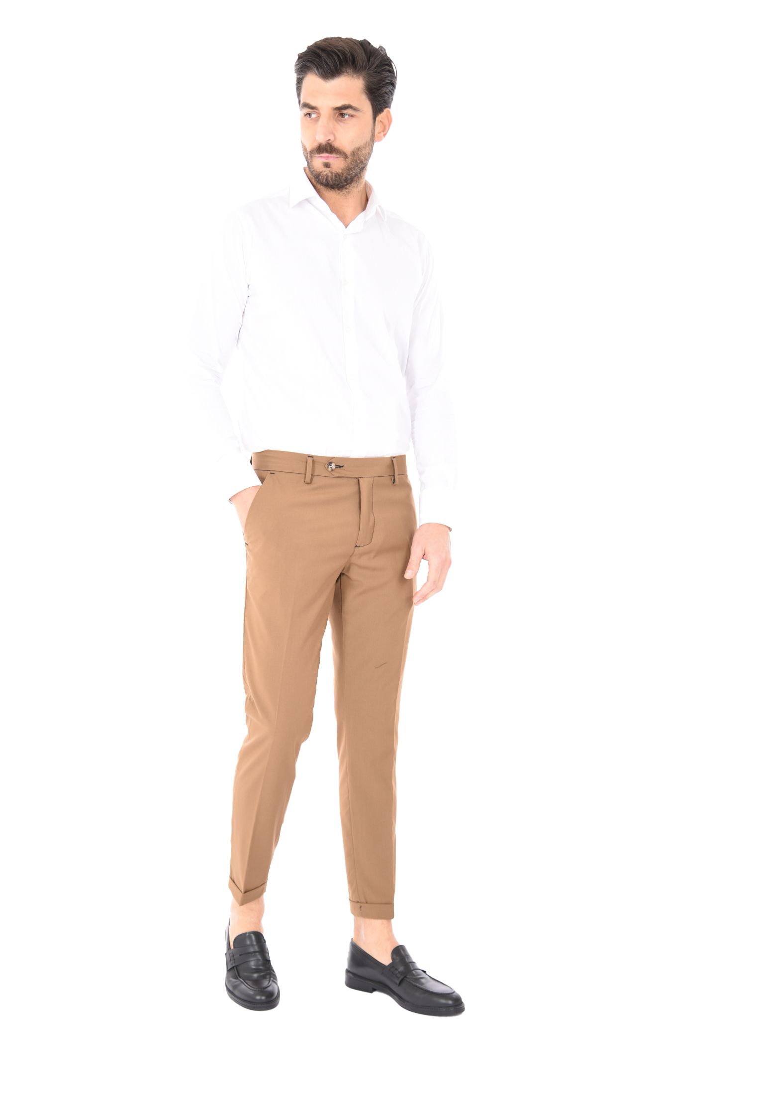 Pantaloni Uomo Chino Slim Pantalone Capri Leggero Estivo Eleganti Made in Italy - Imagen 26 de 45