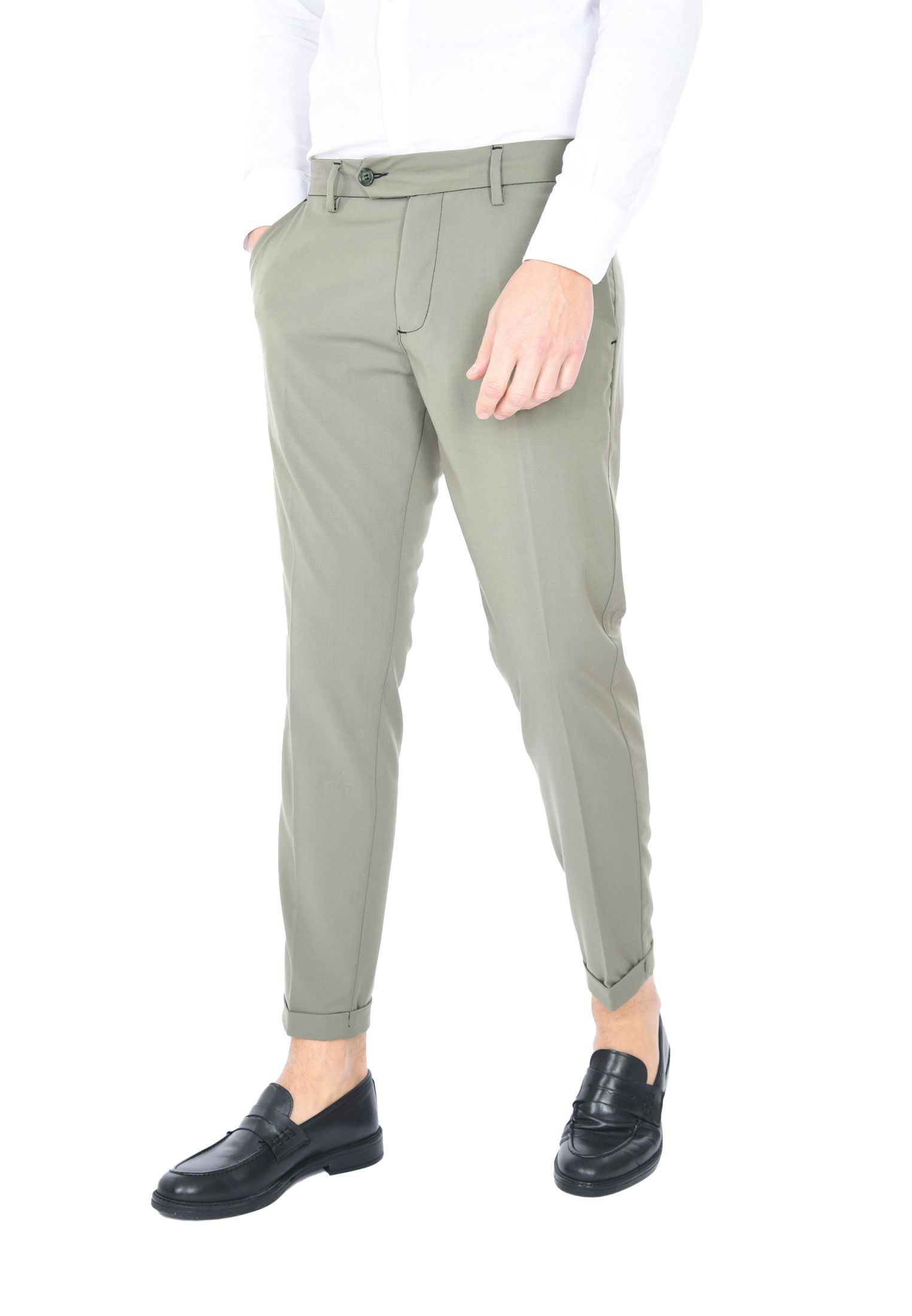 Pantaloni Uomo Chino Slim Pantalone Capri Leggero Estivo Eleganti Made in Italy - Imagen 28 de 45