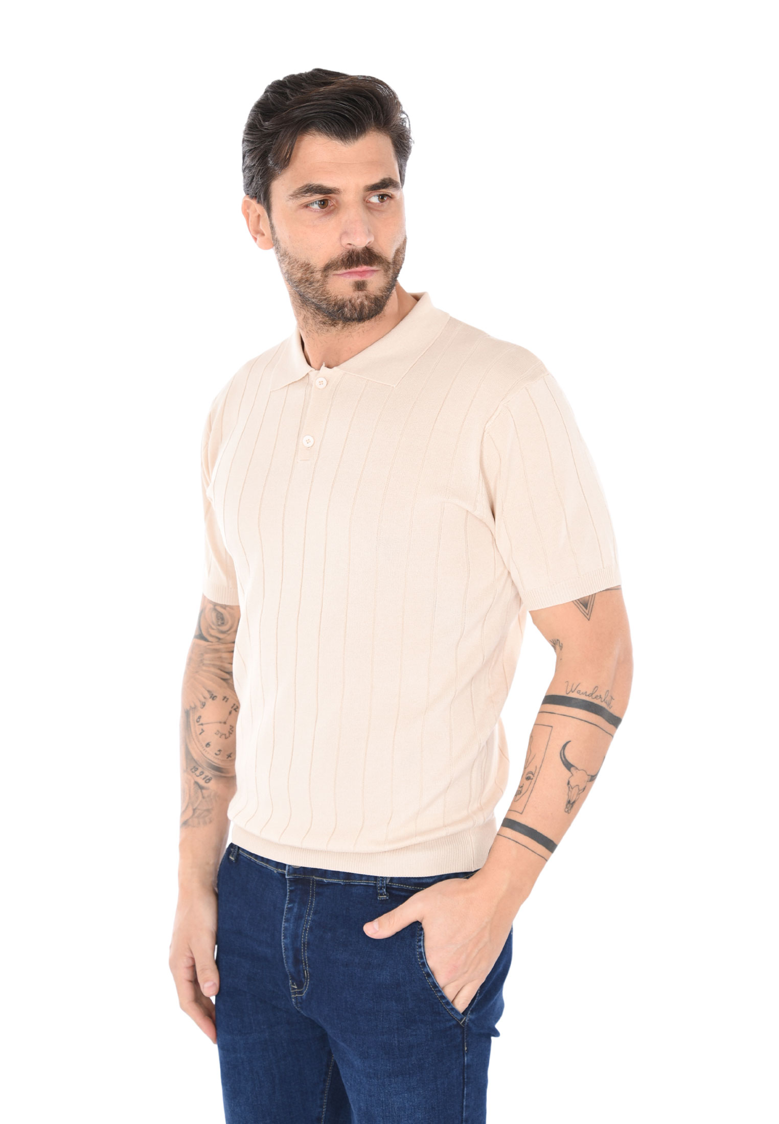 Polo Uomo Filo Cotone Slim Fit Maglia Mezza Manica Strech Maglietta a Coste - Foto 27 di 33