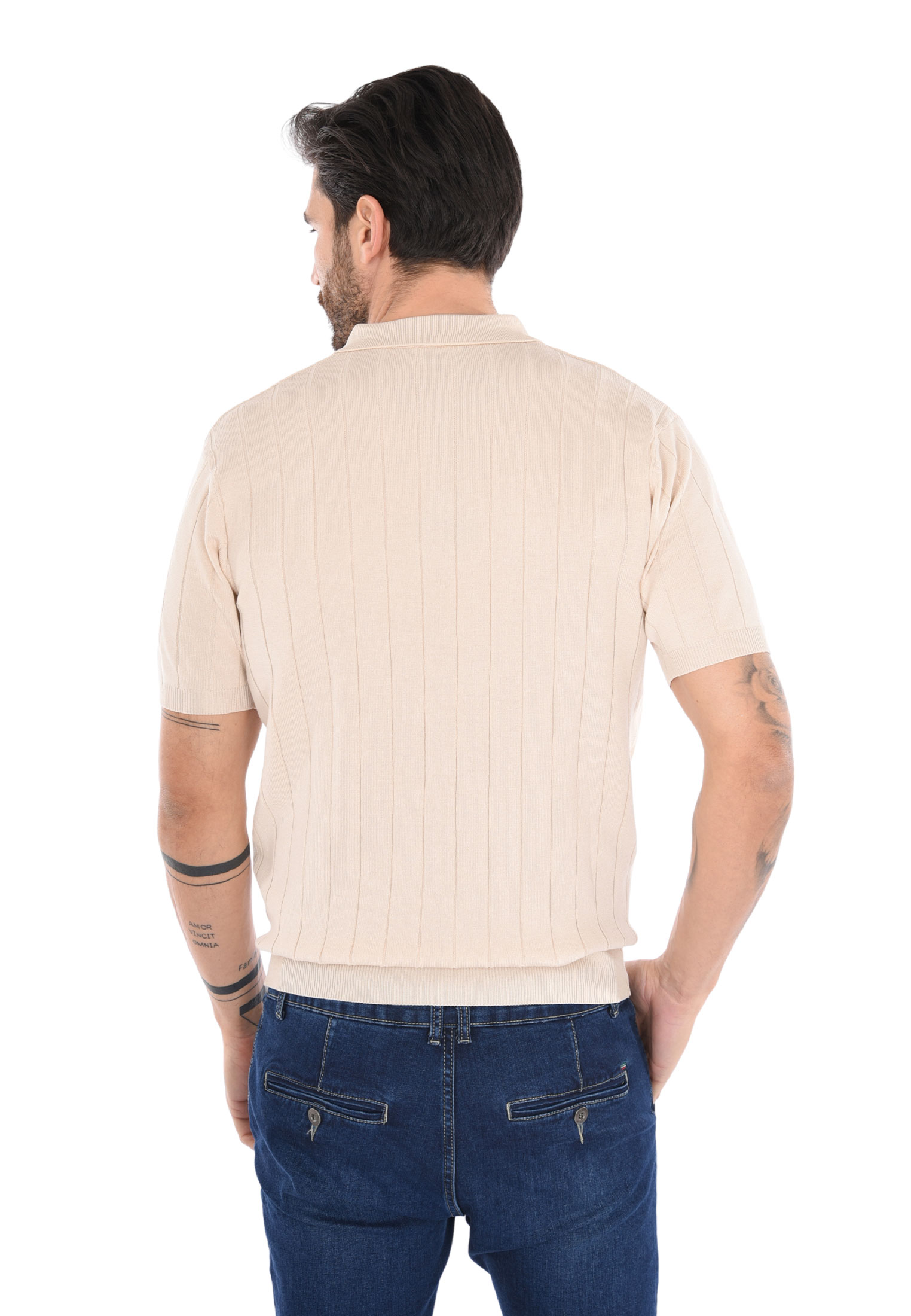 Polo Uomo Filo Cotone Slim Fit Maglia Mezza Manica Strech Maglietta a Coste - Foto 28 di 33