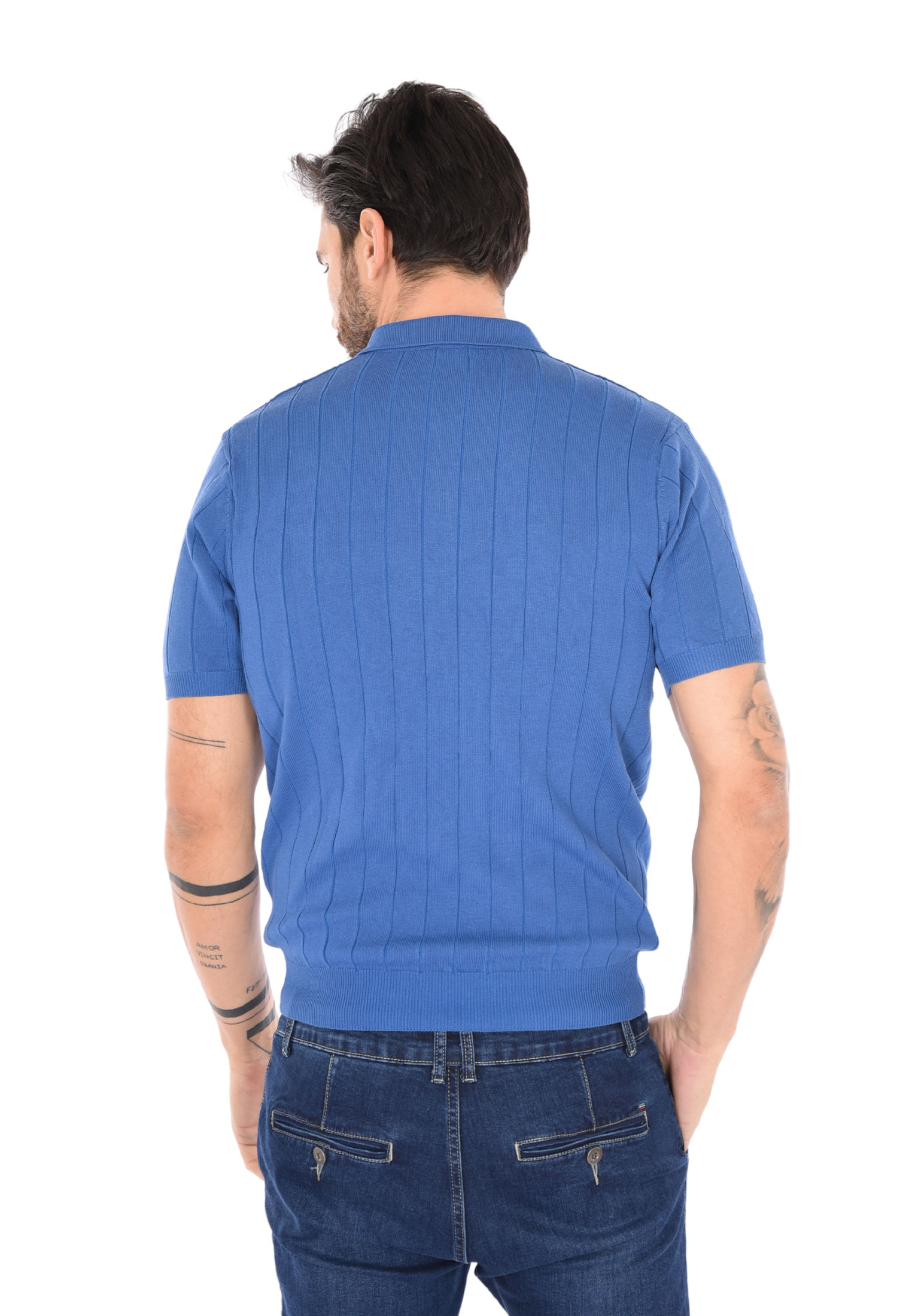 Polo Uomo Filo Cotone Slim Fit Maglia Mezza Manica Strech Maglietta a Coste - Foto 20 di 33